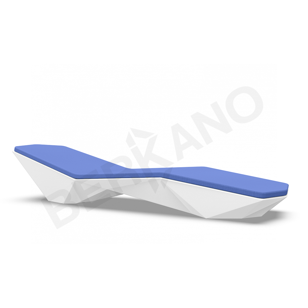 Шезлонг Quaro с подушками белого цвета / аксессуар темно-синего цвета - фото 1