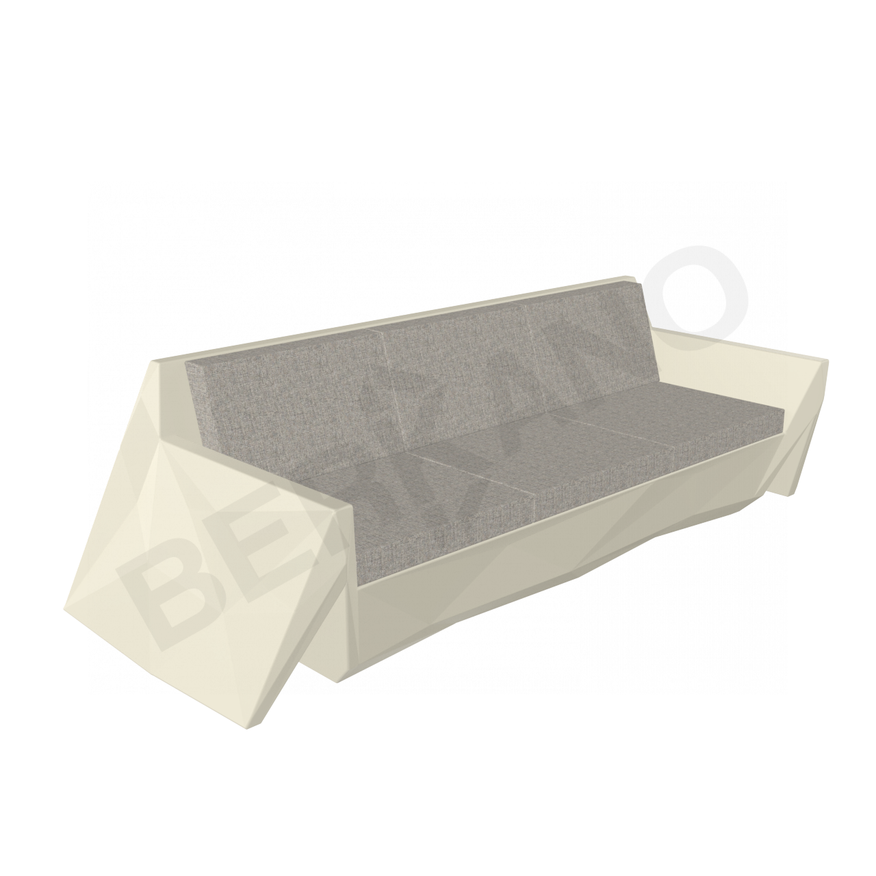 Диван Quaro с подушками бежевого цвета / аксессуар Light grey - фото 1