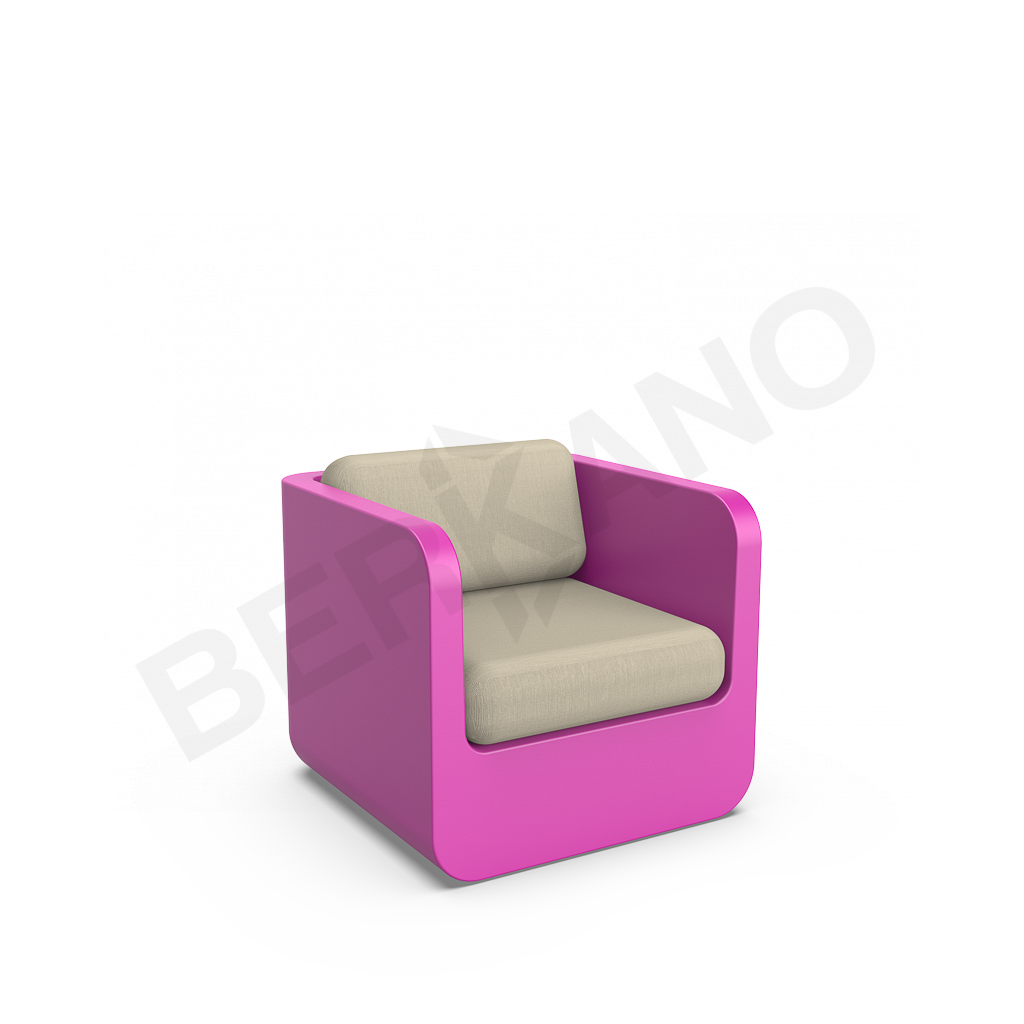 Кресло Grace с подушками фиолетового цвета / аксессуар бежевого цвета - фото 1