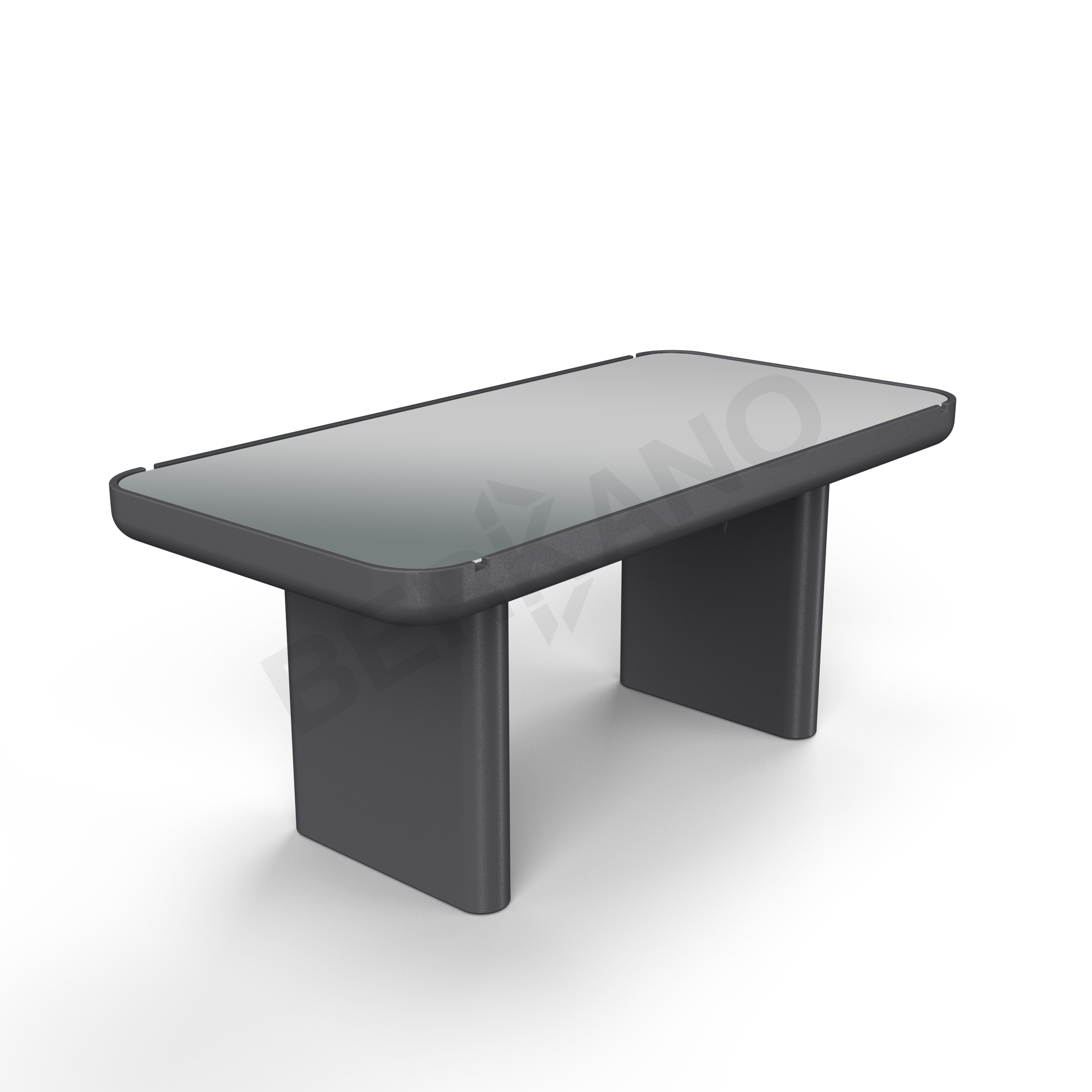 Стол Grace большой со стеклом графитового цвета - фото 1