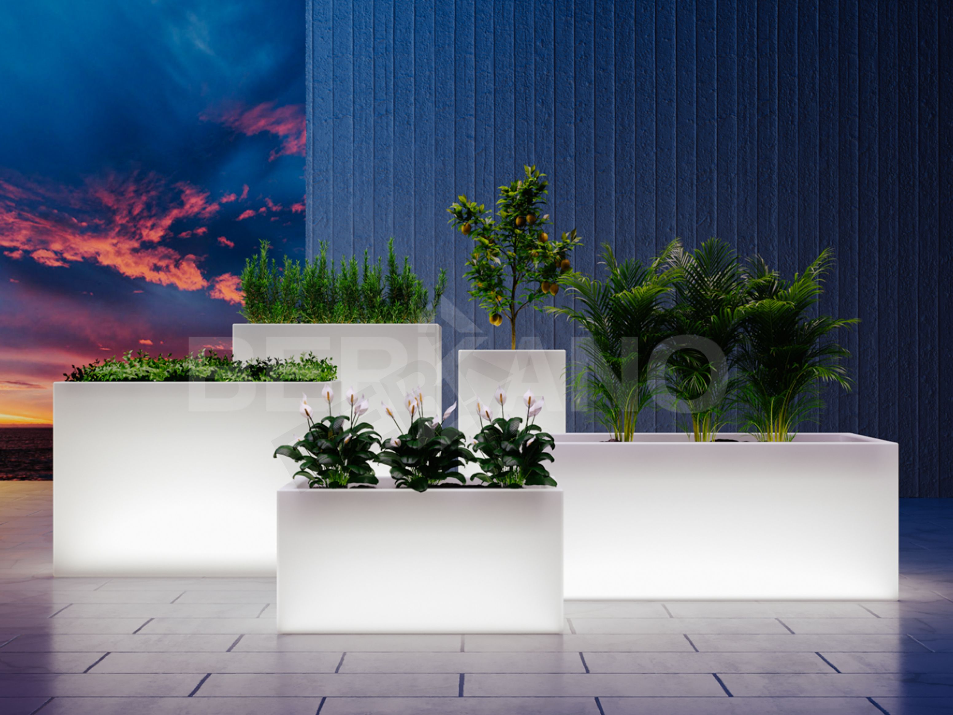 Кашпо Cubric 70*80 DB красного цвета - фото 3