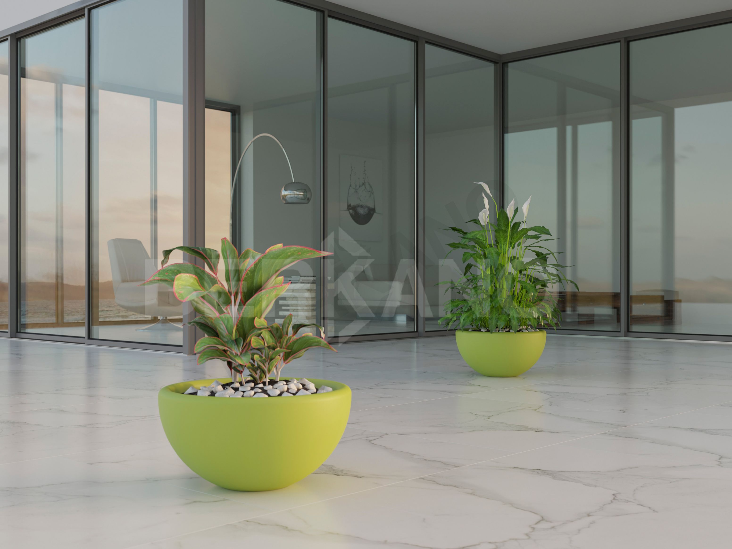 Кашпо Segmento 50 DB бежевого цвета - фото 2