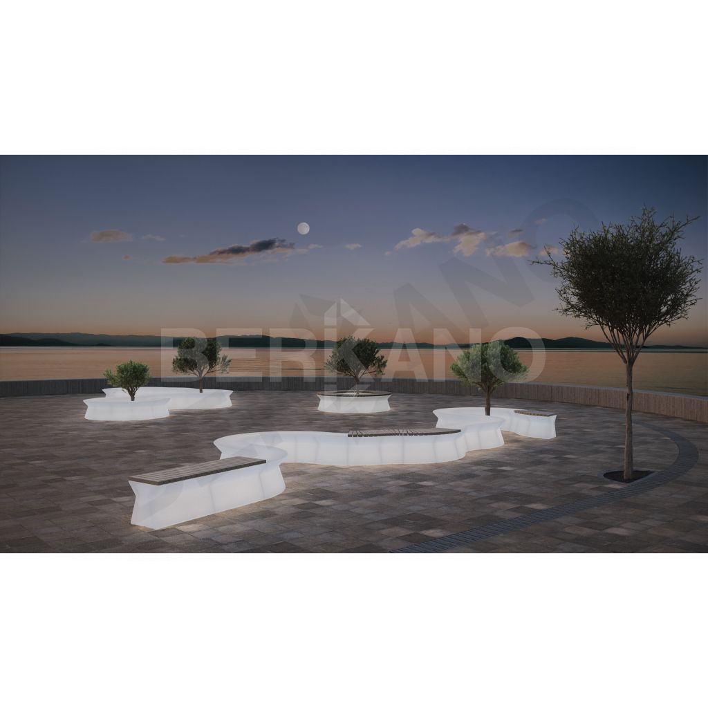 Скамейка X-seat Arc S Snow White RGB ACC подсветка перезаряжаемая / Cappuccino - фото 2