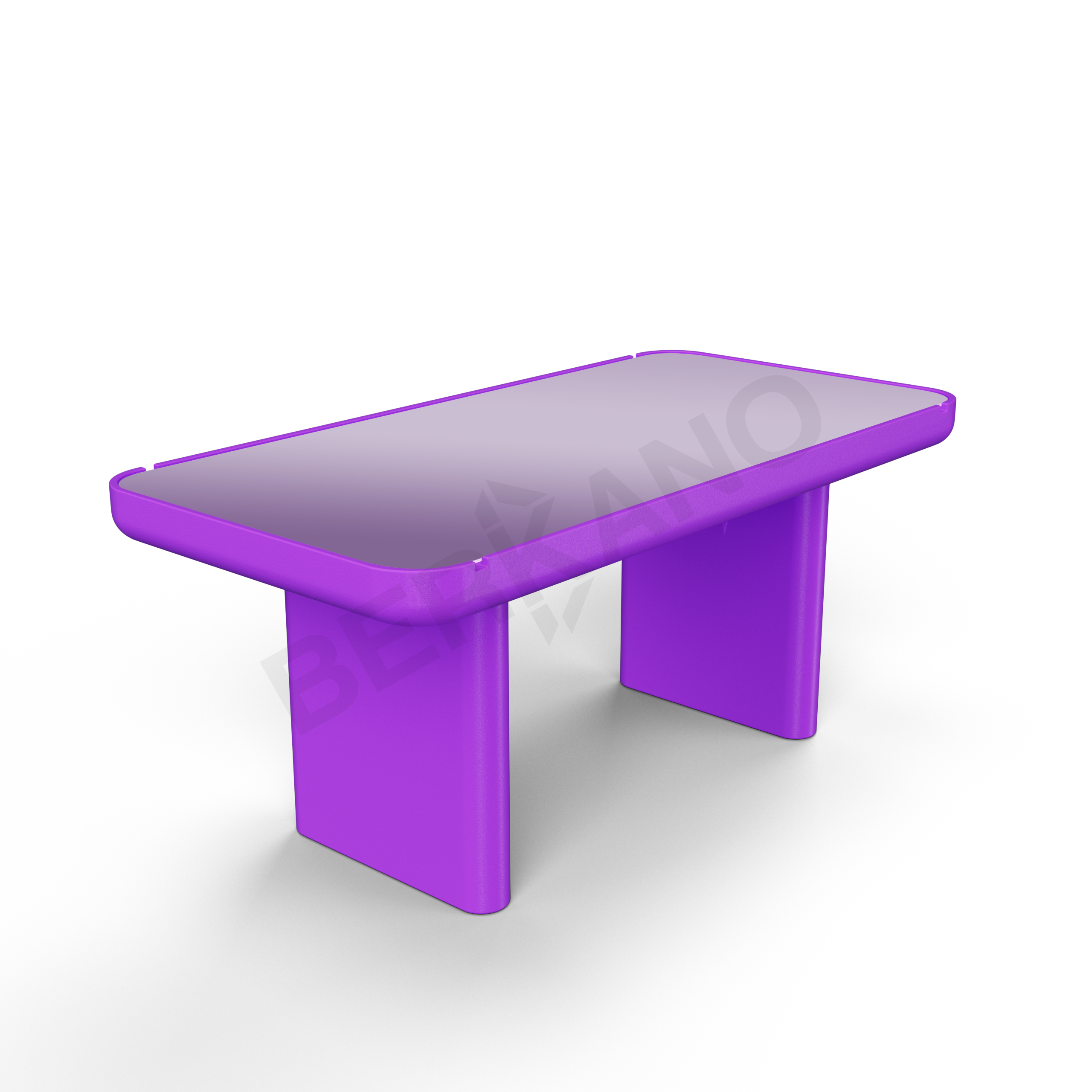 Стол Grace большой со стеклом сиреневого цвета - фото 1