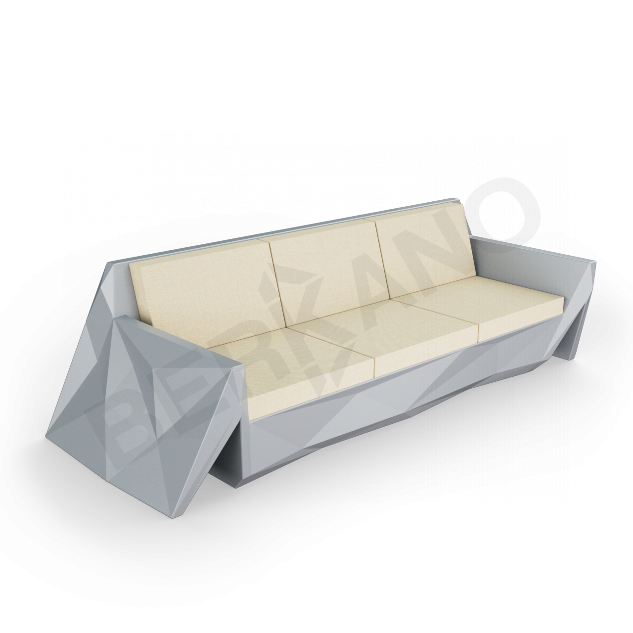 Диван Quaro с подушками графитового цвета / аксессуар бежевого цвета - фото 1