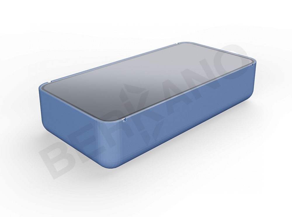 Стол Grace средний со стеклом синего цвета - фото 1