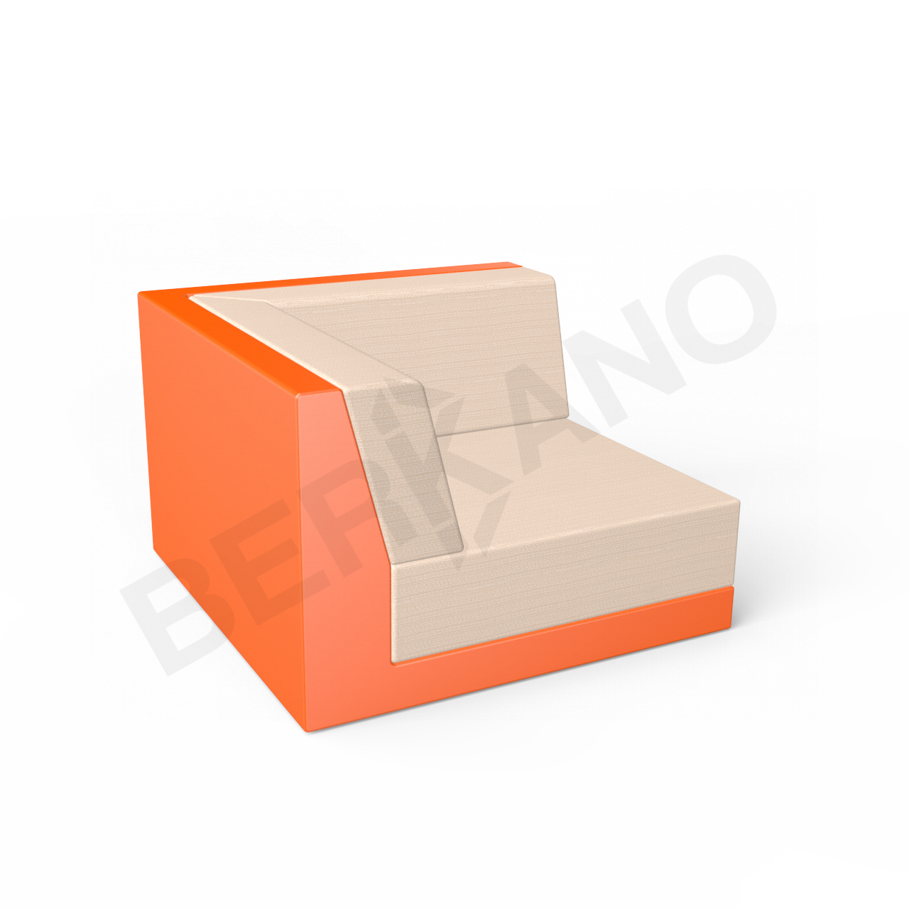 Угловой модуль Quarter modular с подушками оранжевого цвета / аксессуар Milk - фото 1