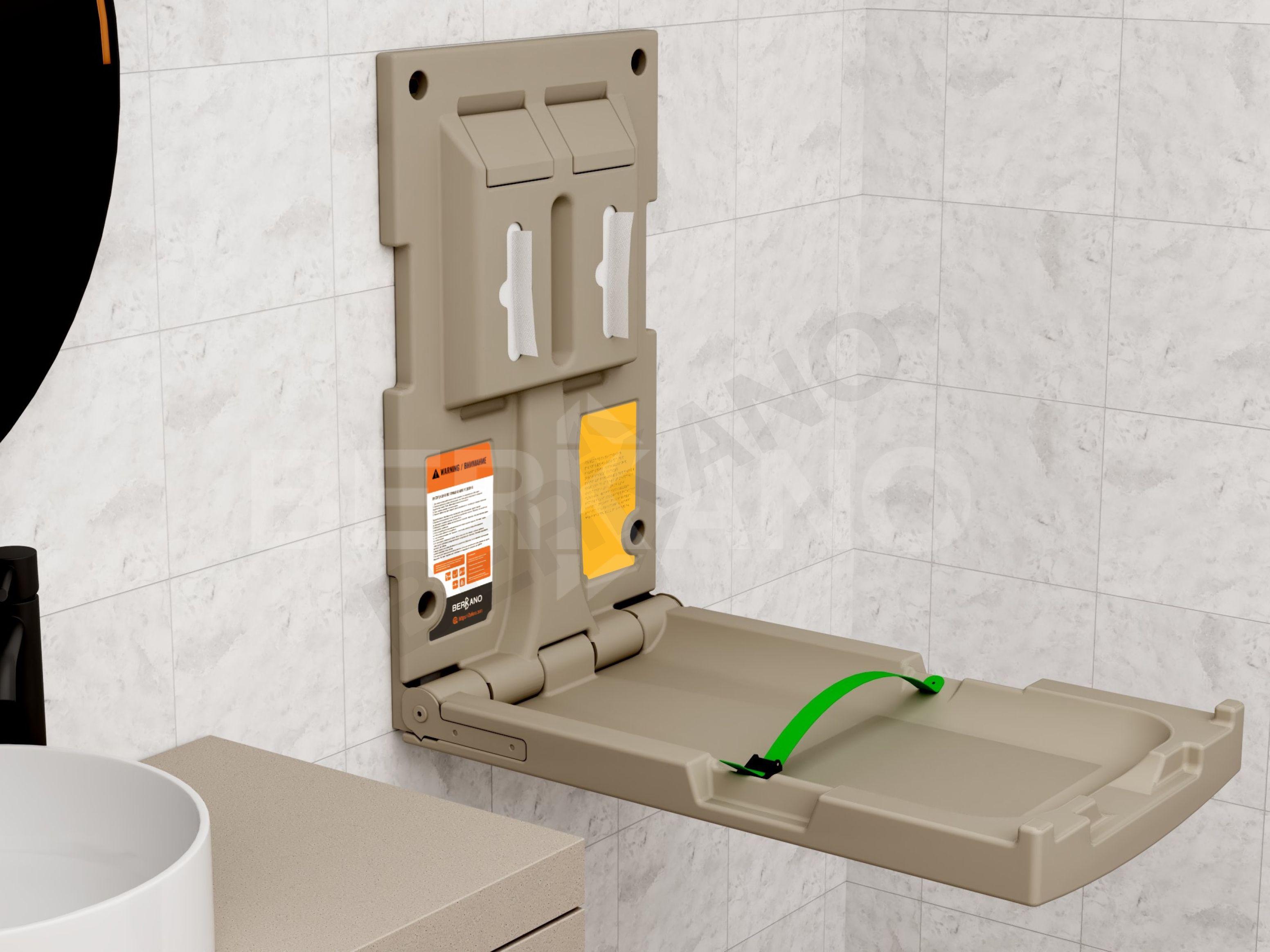 Пеленальный столик вертикальный BERKANO Kids бирюзового цвета - фото 4