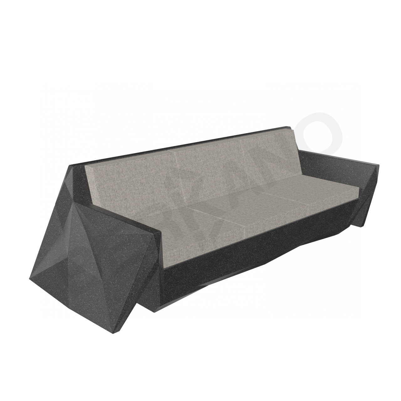 Диван Quaro с подушками цвета черный гранит / аксессуар Light grey - фото 1