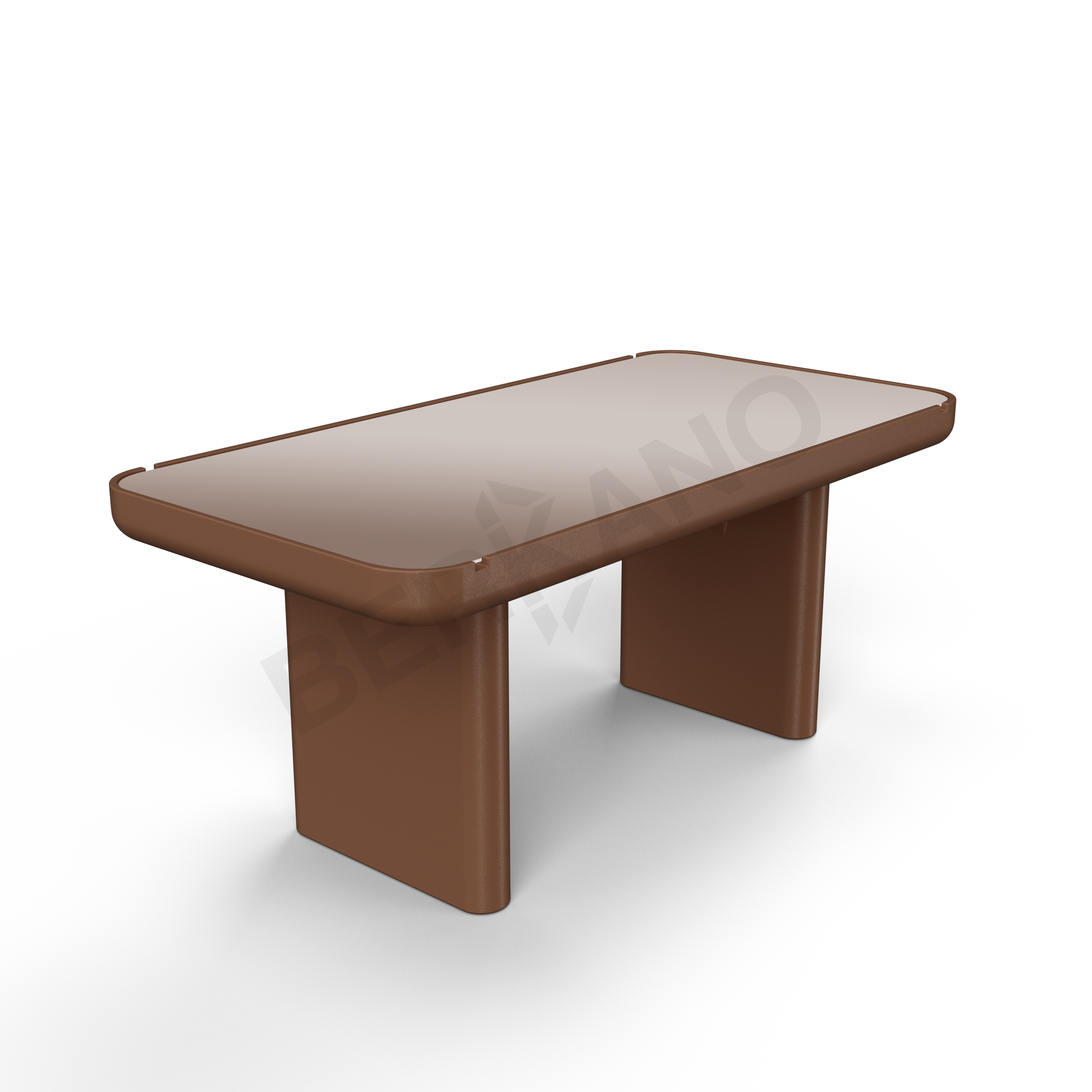 Стол Grace большой со стеклом коричневого цвета - фото 1