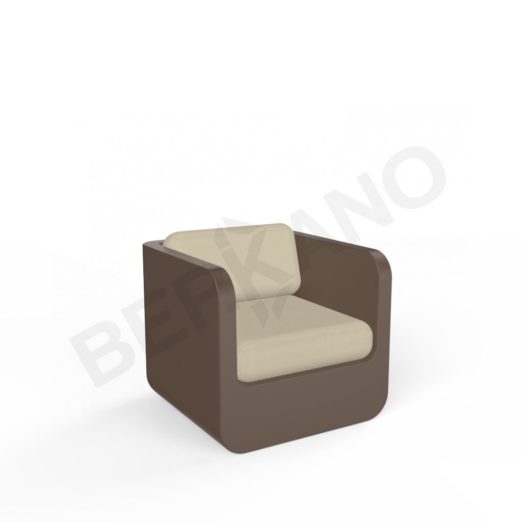 Кресло Grace с подушками кофейного цвета / аксессуар бежевого цвета - фото 1