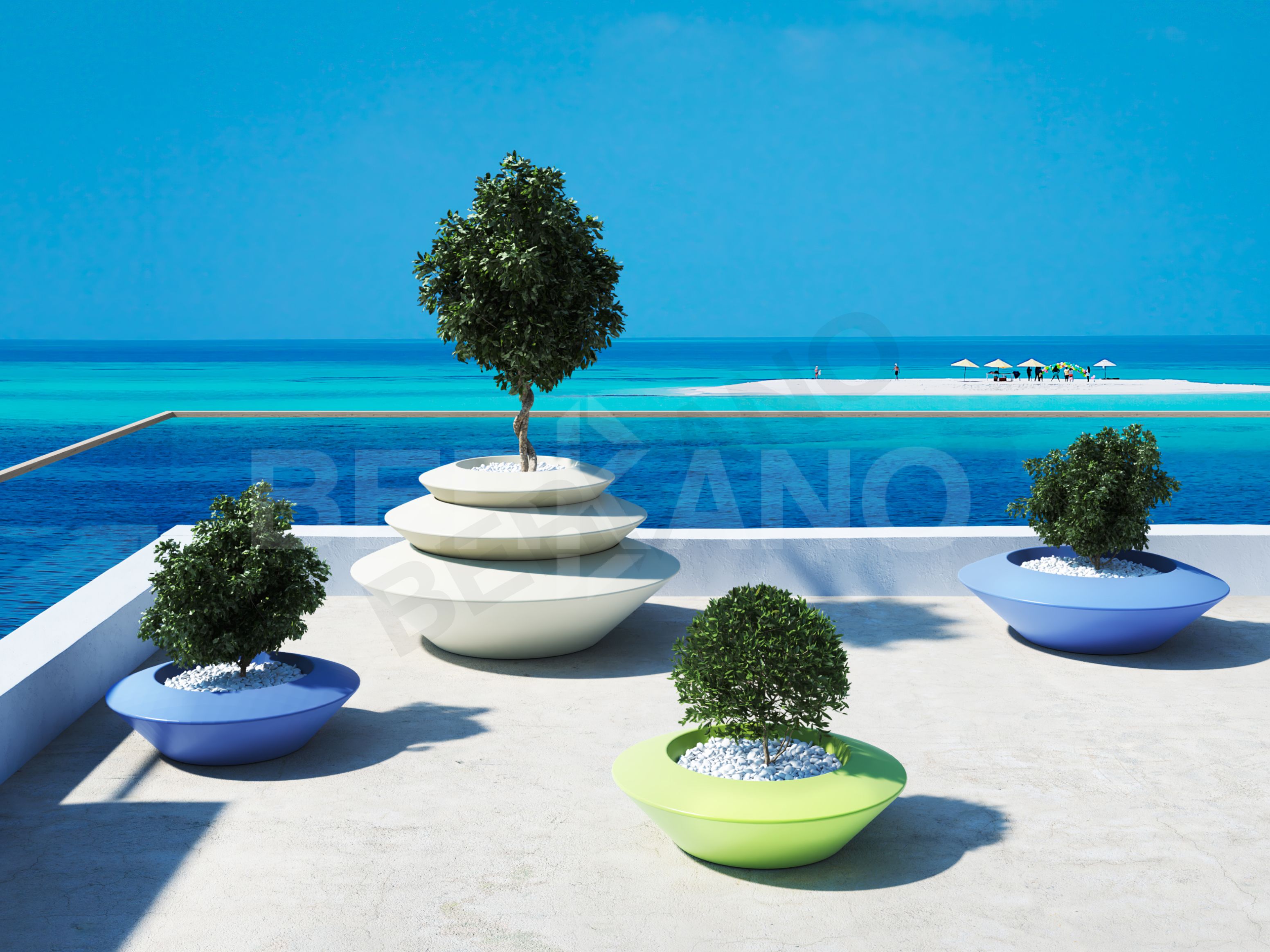 Кашпо Scodella 60 DB белого цвета - фото 3