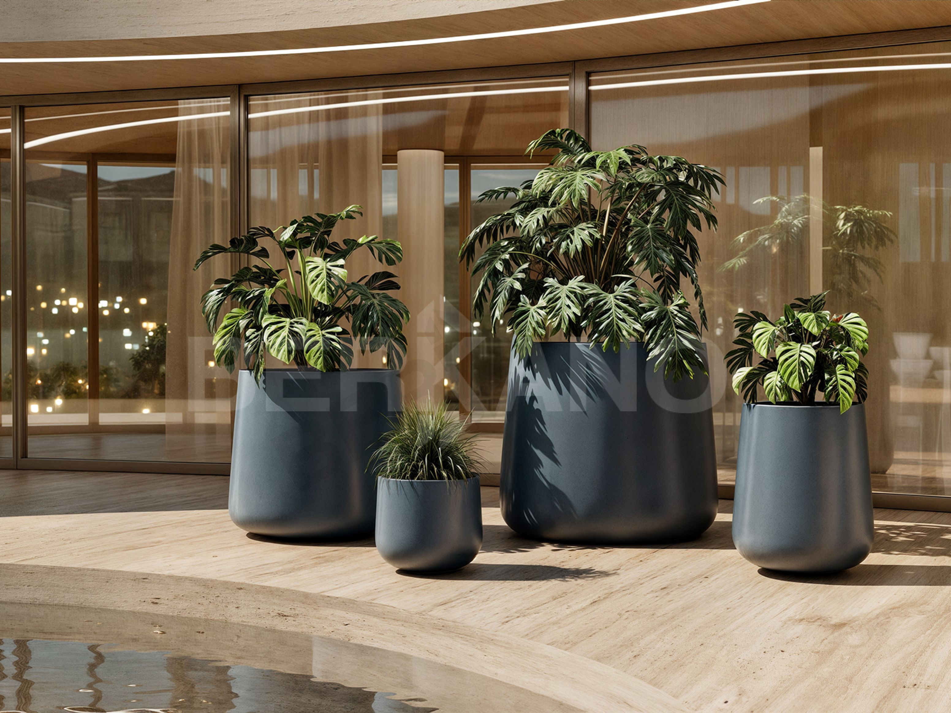 Кашпо Grace planter 110 DB темно-зеленого цвета - фото 2