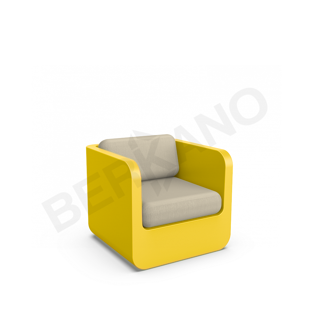 Кресло Grace с подушками желтого цвета / аксессуар бежевого цвета - фото 1