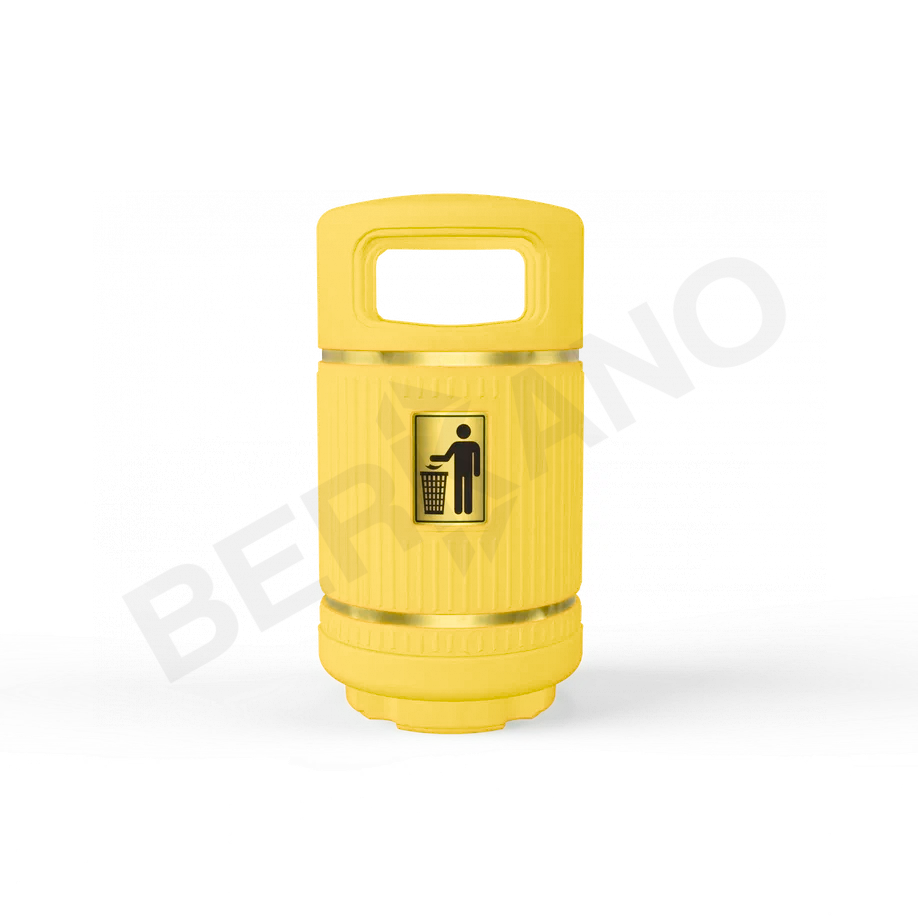 Урна круглая BERKANO желтого цвета - фото 1