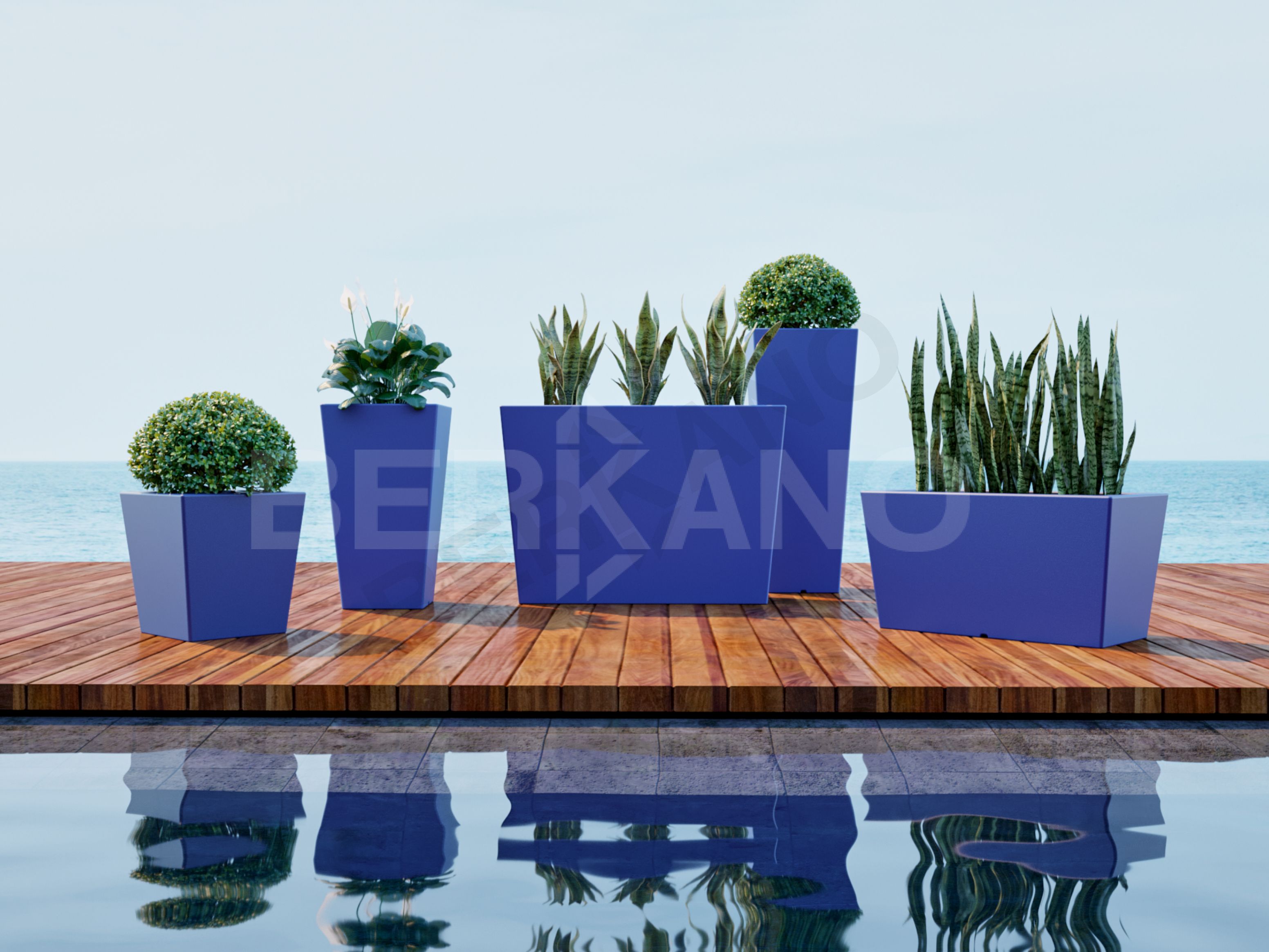 Кашпо Trapezio 42V DB черного цвета - фото 3