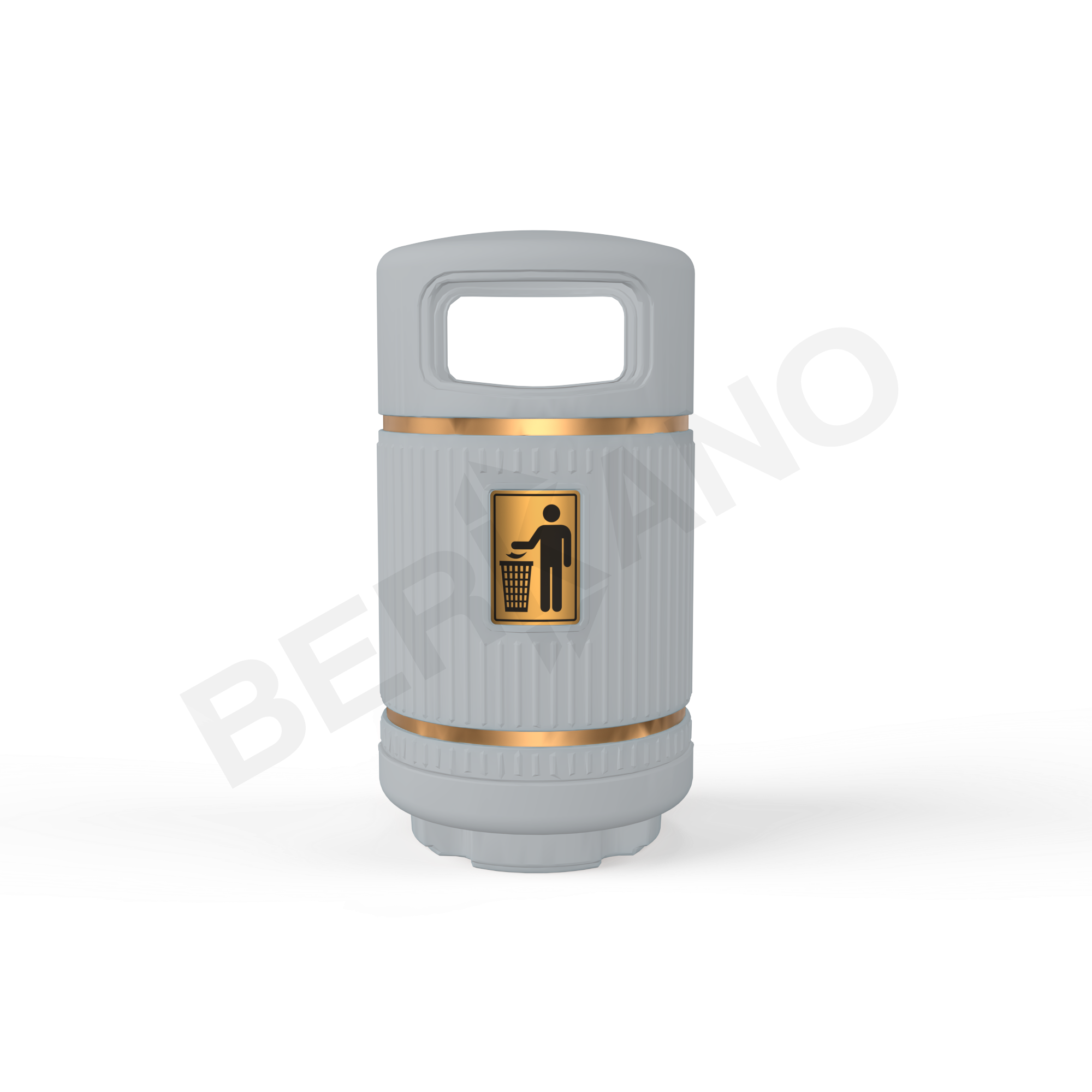 Урна круглая BERKANO серого цвета - фото 1