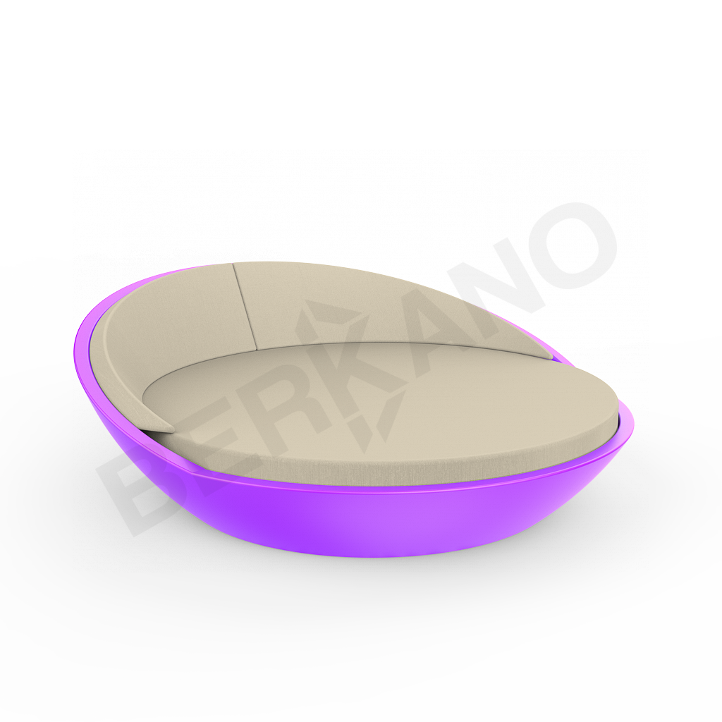 Шезлонг Riviera сиреневого цвета / аксессуар бежевого цвета - фото 1