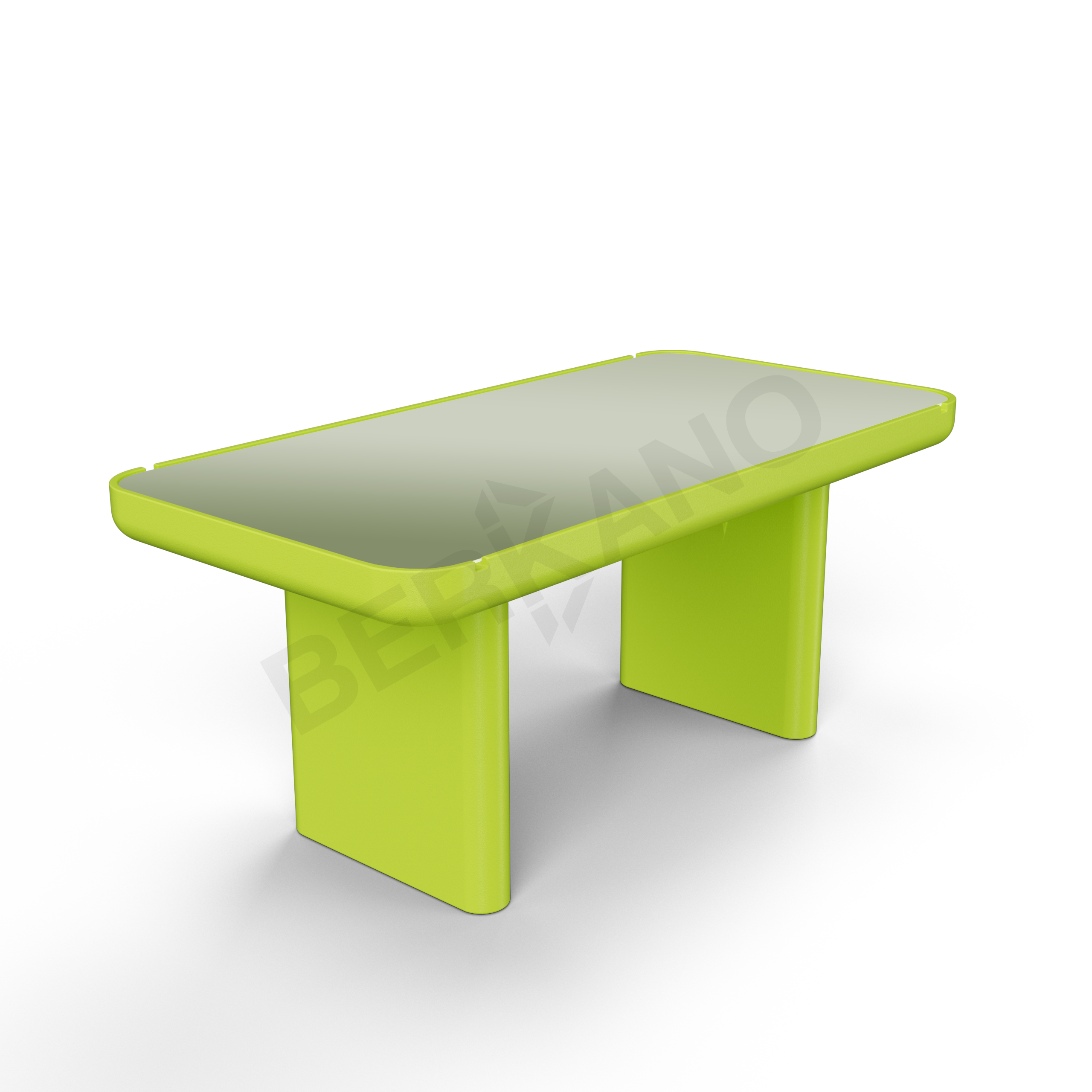 Стол Grace большой со стеклом зеленого цвета - фото 1