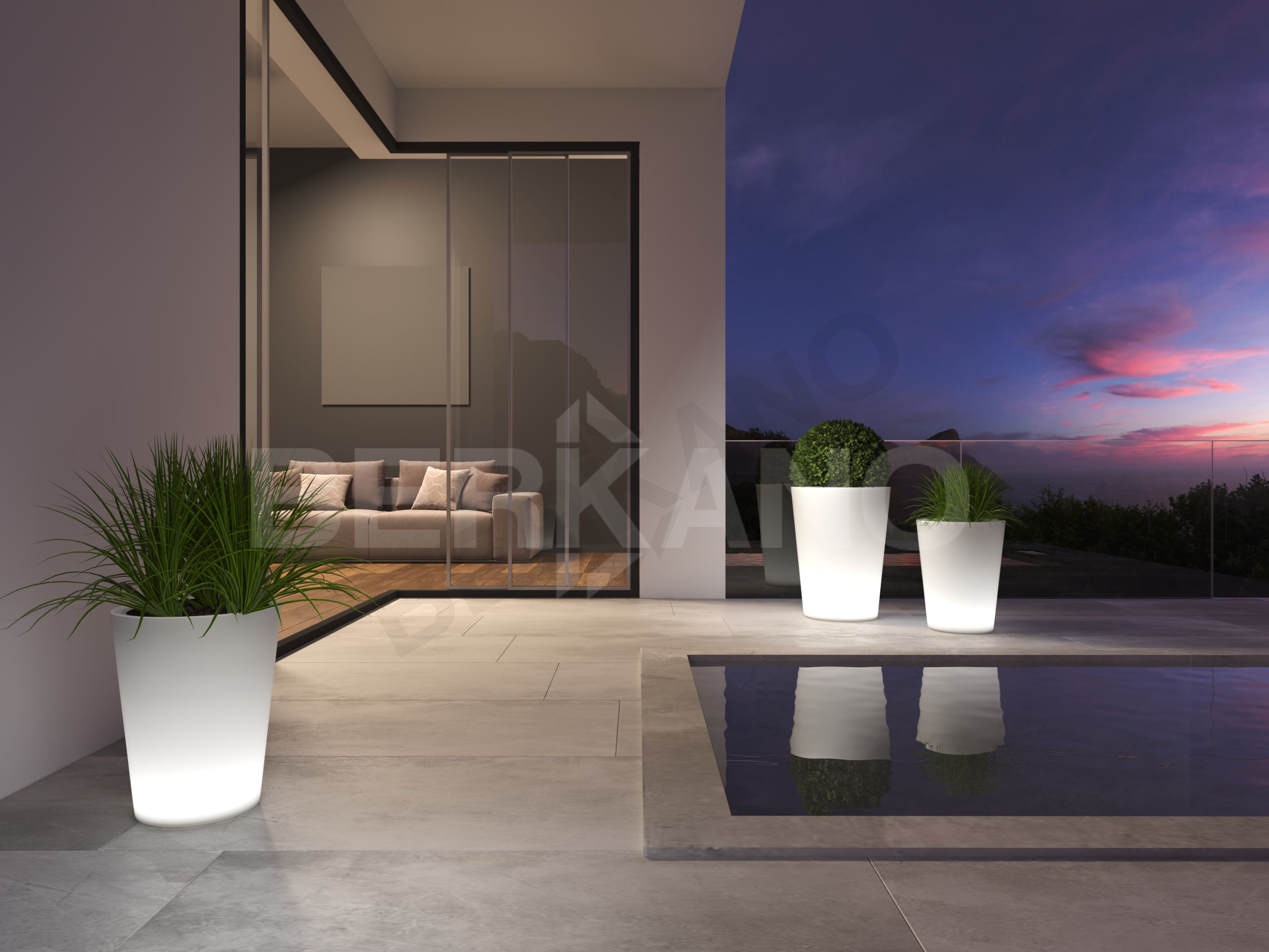 Кашпо Bloom 50 DB бирюзового цвета - фото 6