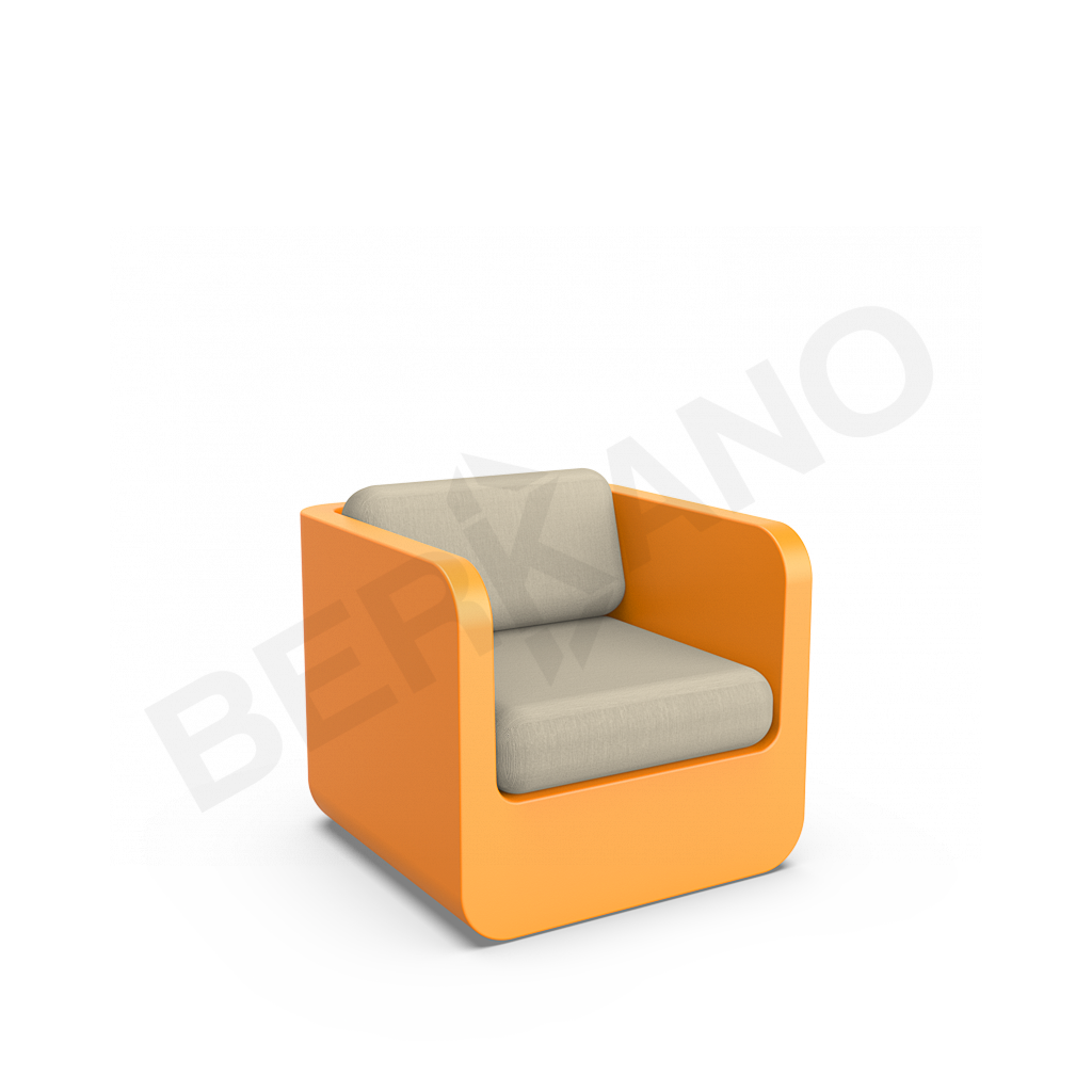 Кресло Grace с подушками оранжевого цвета / аксессуар бежевого цвета - фото 1