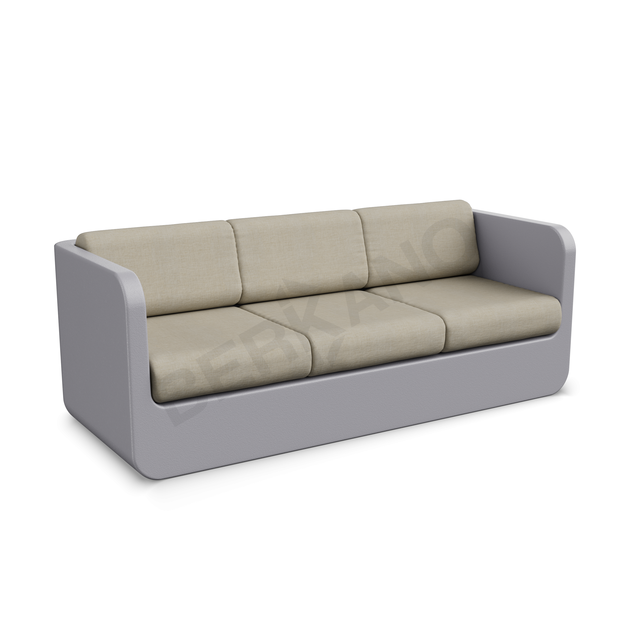 Диван Grace с подушками серого цвета / аксессуар бежевого цвета - фото 1