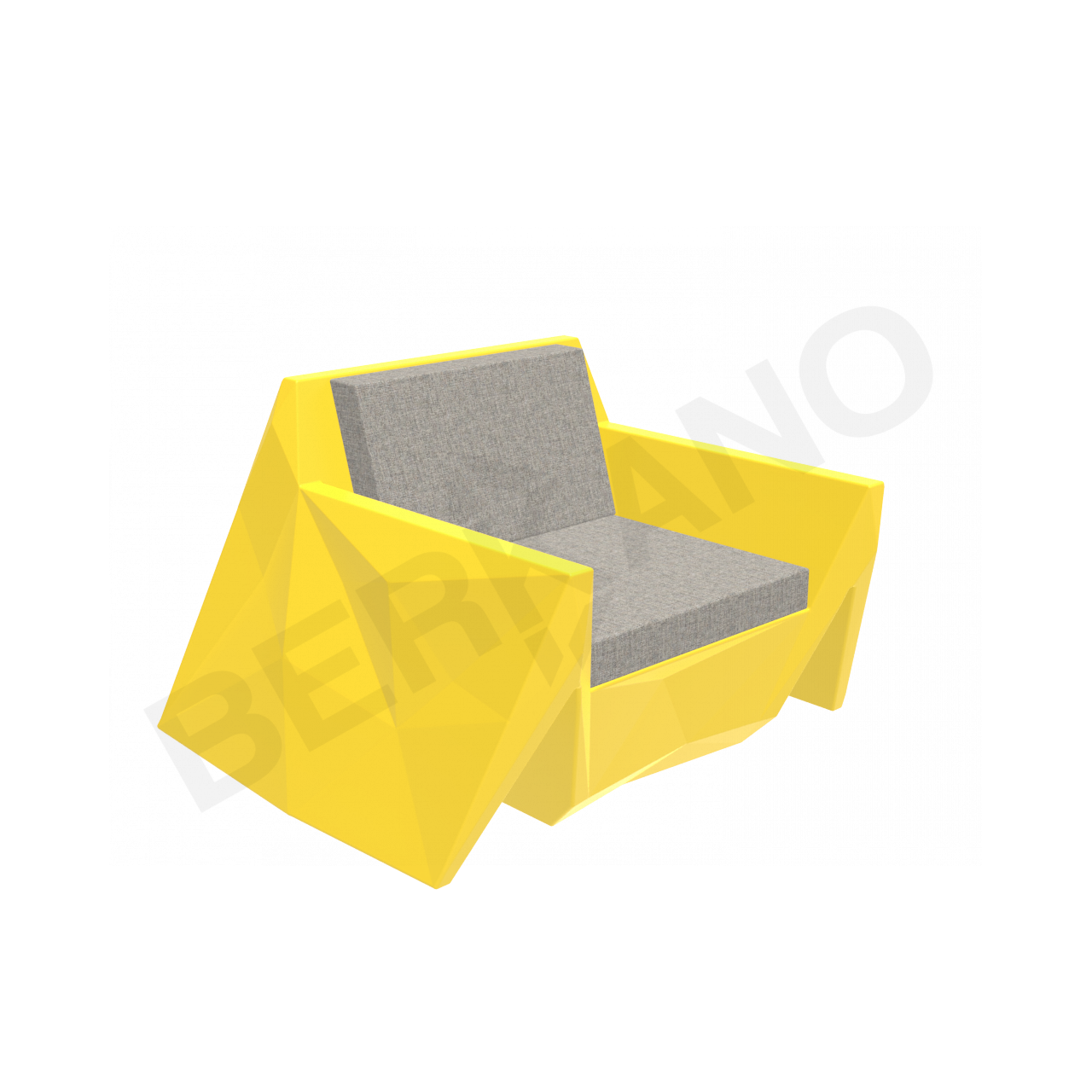 Кресло Quaro с подушками желтого цвета / аксессуар Light grey - фото 1