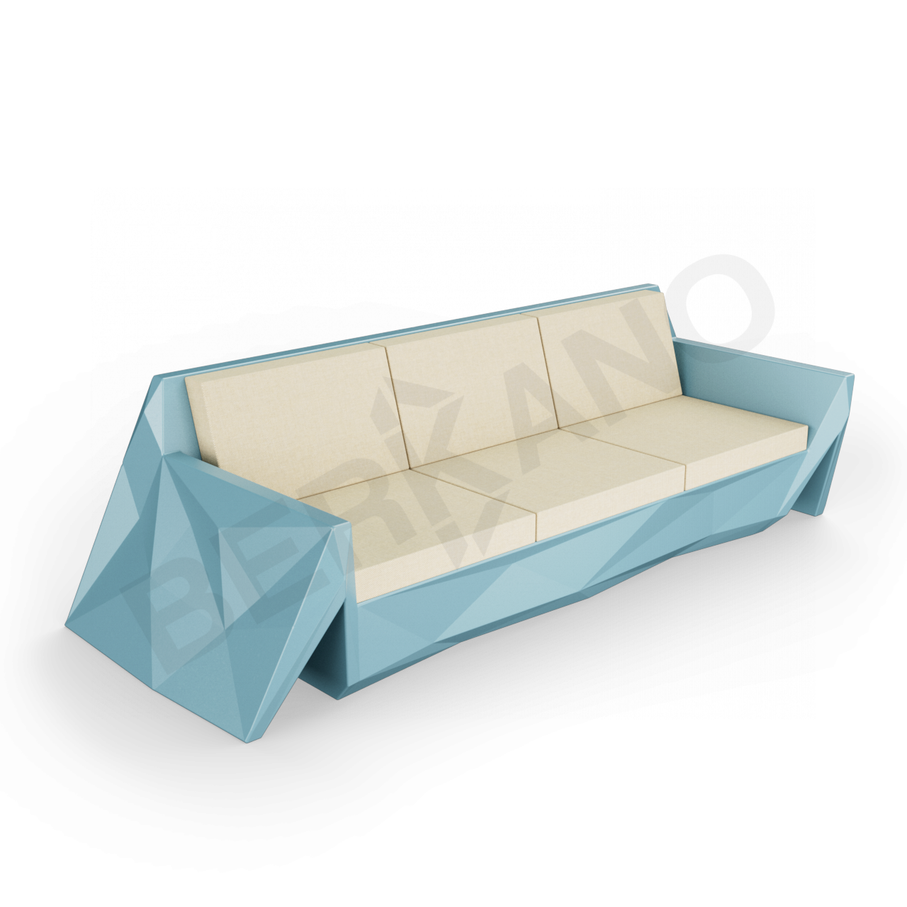 Диван Quaro с подушками бирюзового цвета / аксессуар бежевого цвета - фото 1