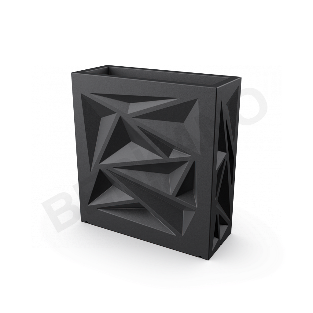 Кашпо Icelandic Square DB графитового цвета - фото 1