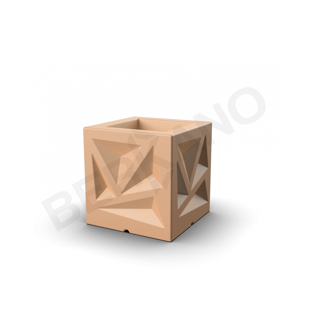 Кашпо Icelandic Cube DB терракотового цвета - фото 1