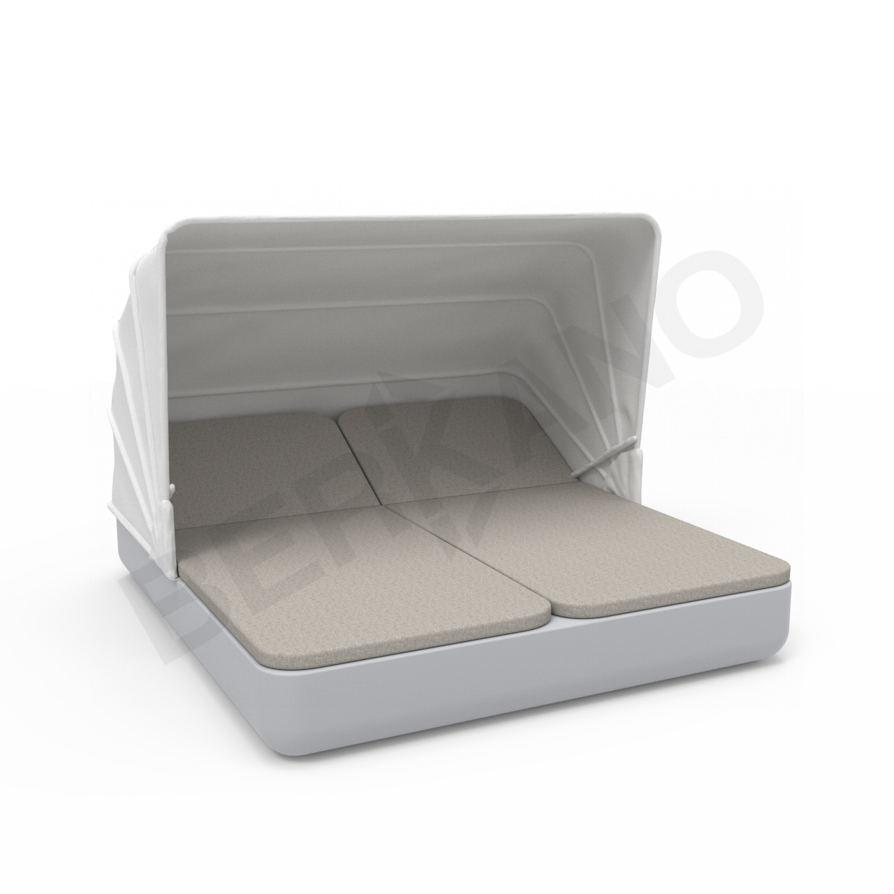 Шезлонг Grace Double Canopy с подушками цвета черный гранит / аксессуар Light grey - фото 1