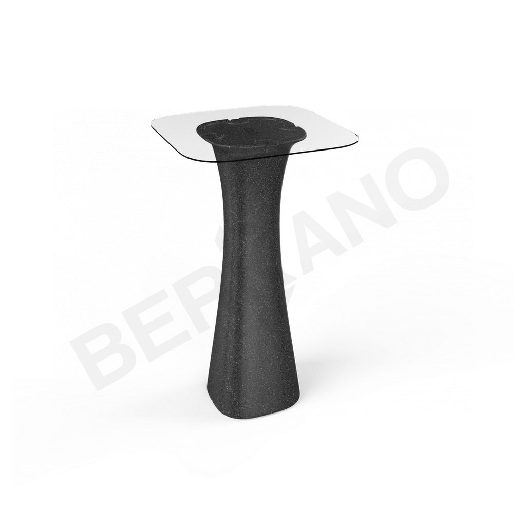 Стол барный со стеклом Grace Bar Square цвета черный гранит - фото 1