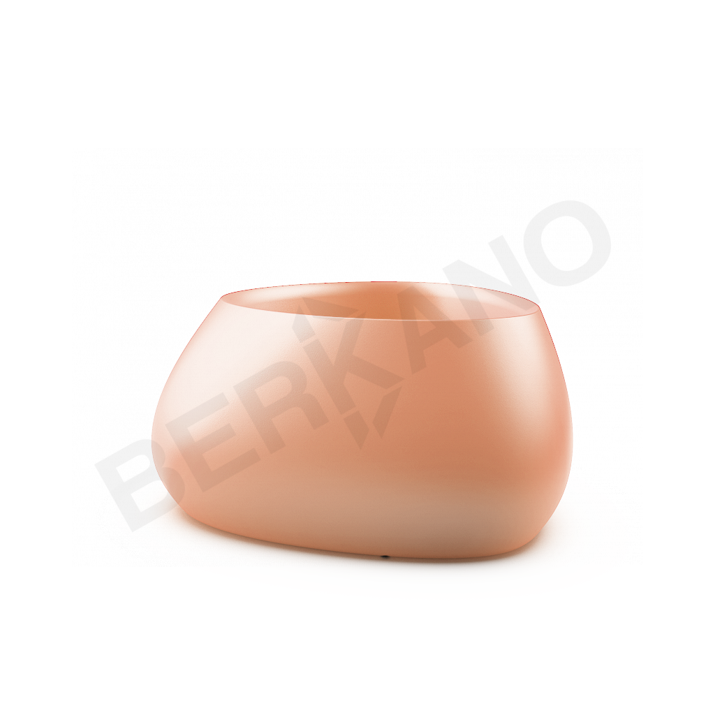 Кашпо Bend 60 терракотового цвета - фото 1