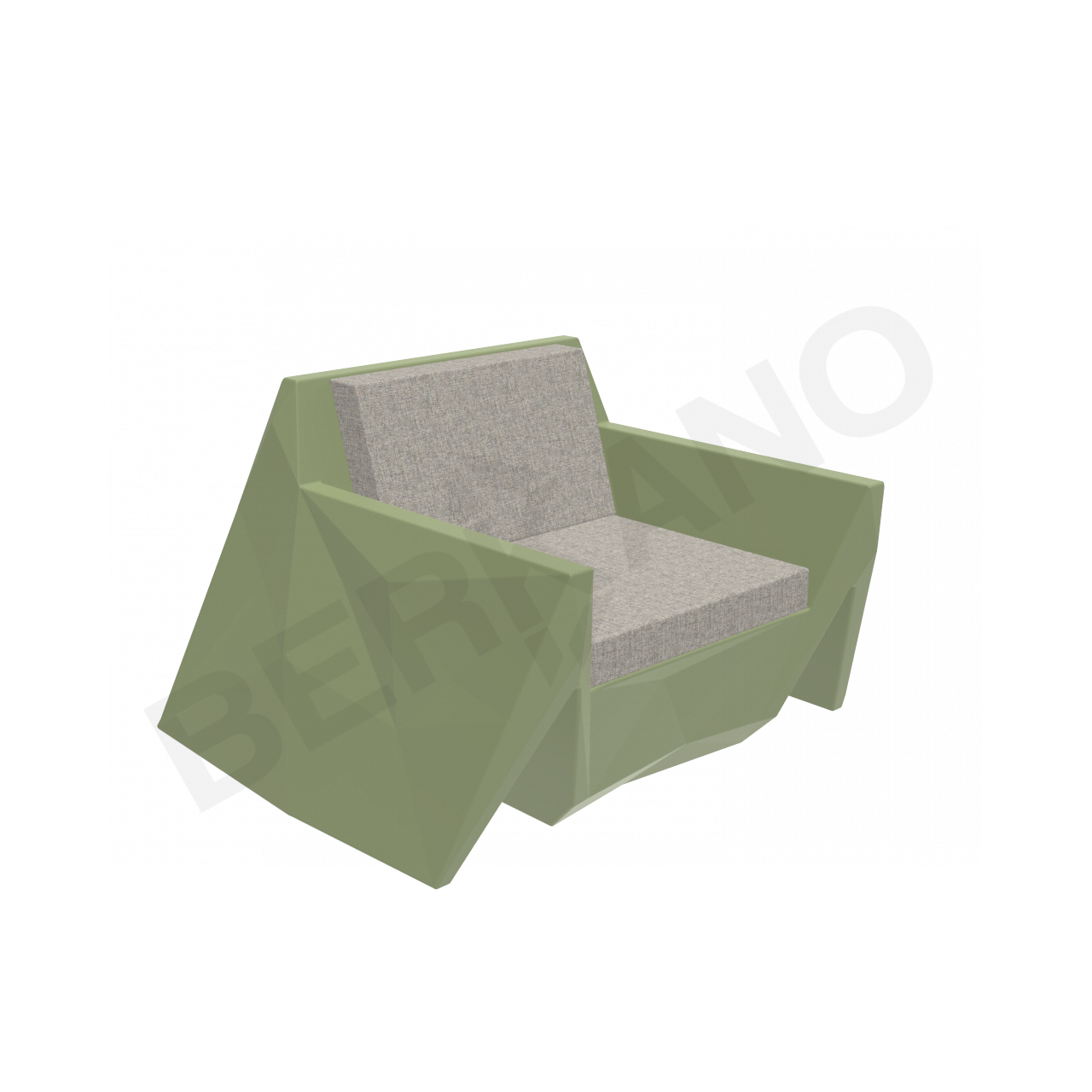 Кресло Quaro с подушками темно-зеленого цвета / аксессуар Light grey - фото 1