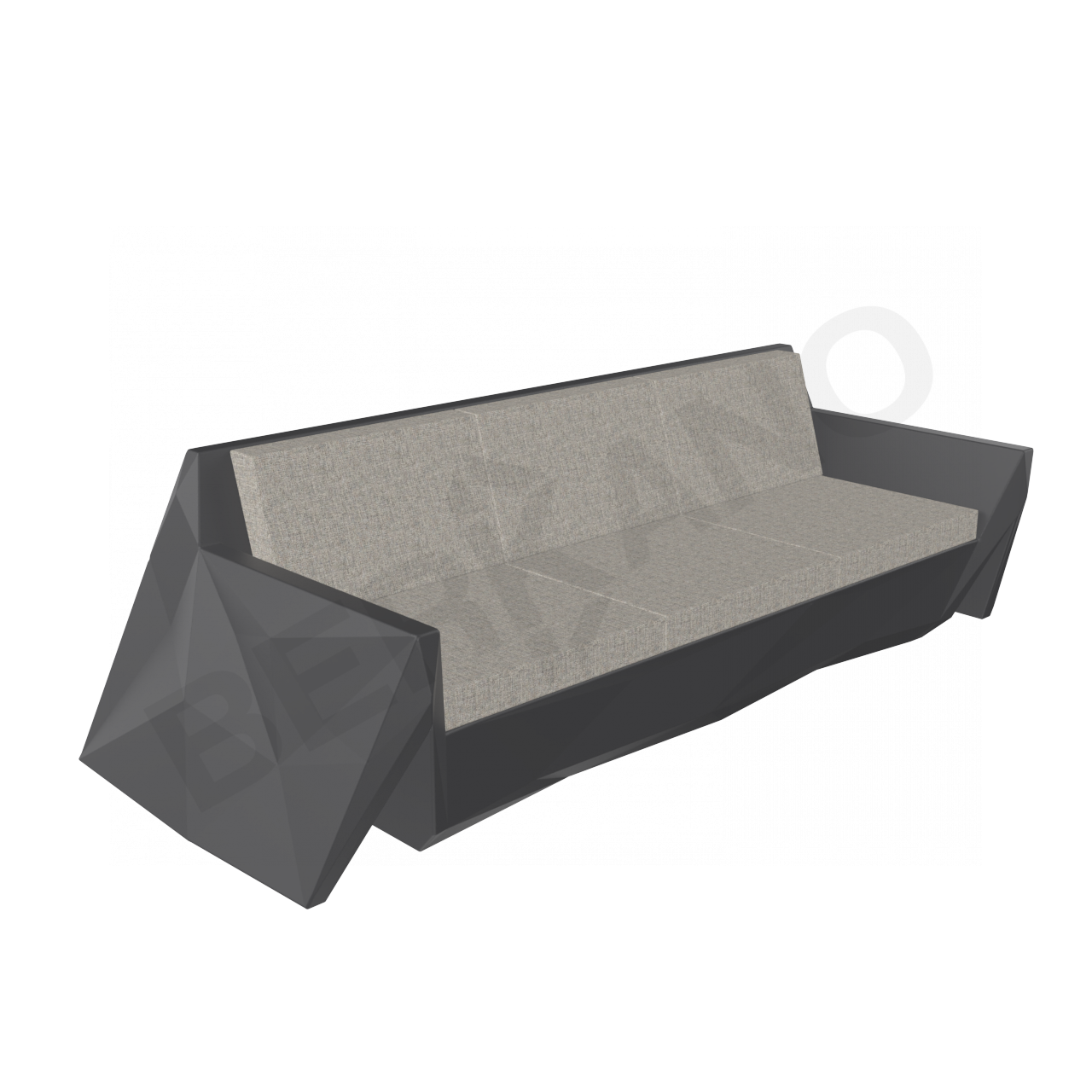 Диван Quaro с подушками графитового цвета / аксессуар Light grey - фото 1