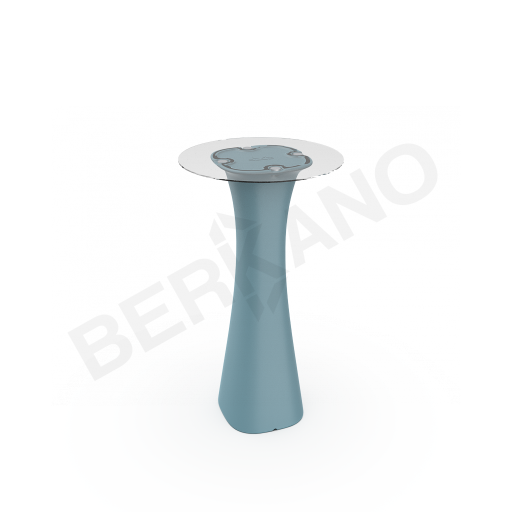 Стол барный со стеклом Grace Bar Round бирюзового цвета - фото 1