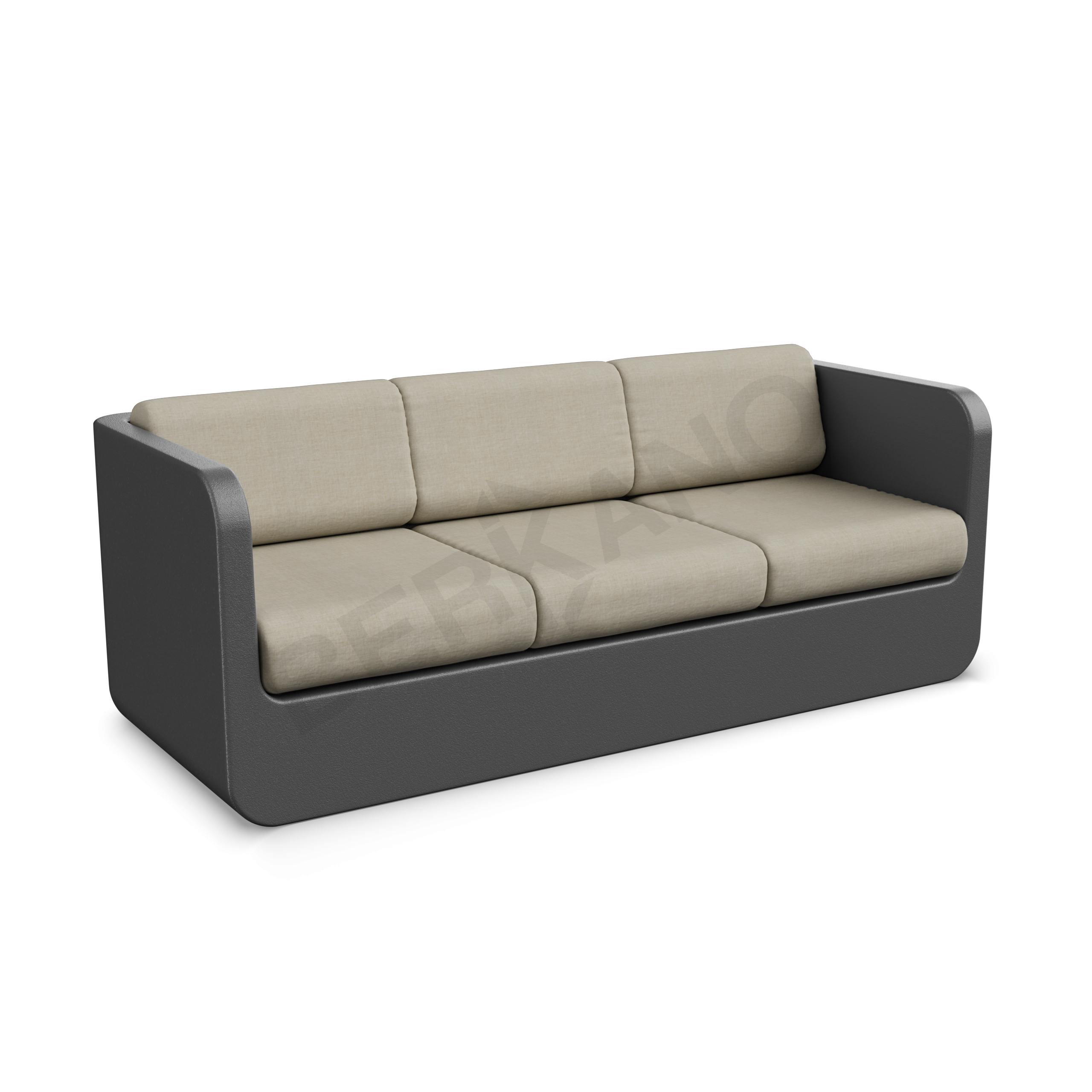 Диван Grace с подушками черного цвета / аксессуар бежевого цвета - фото 1