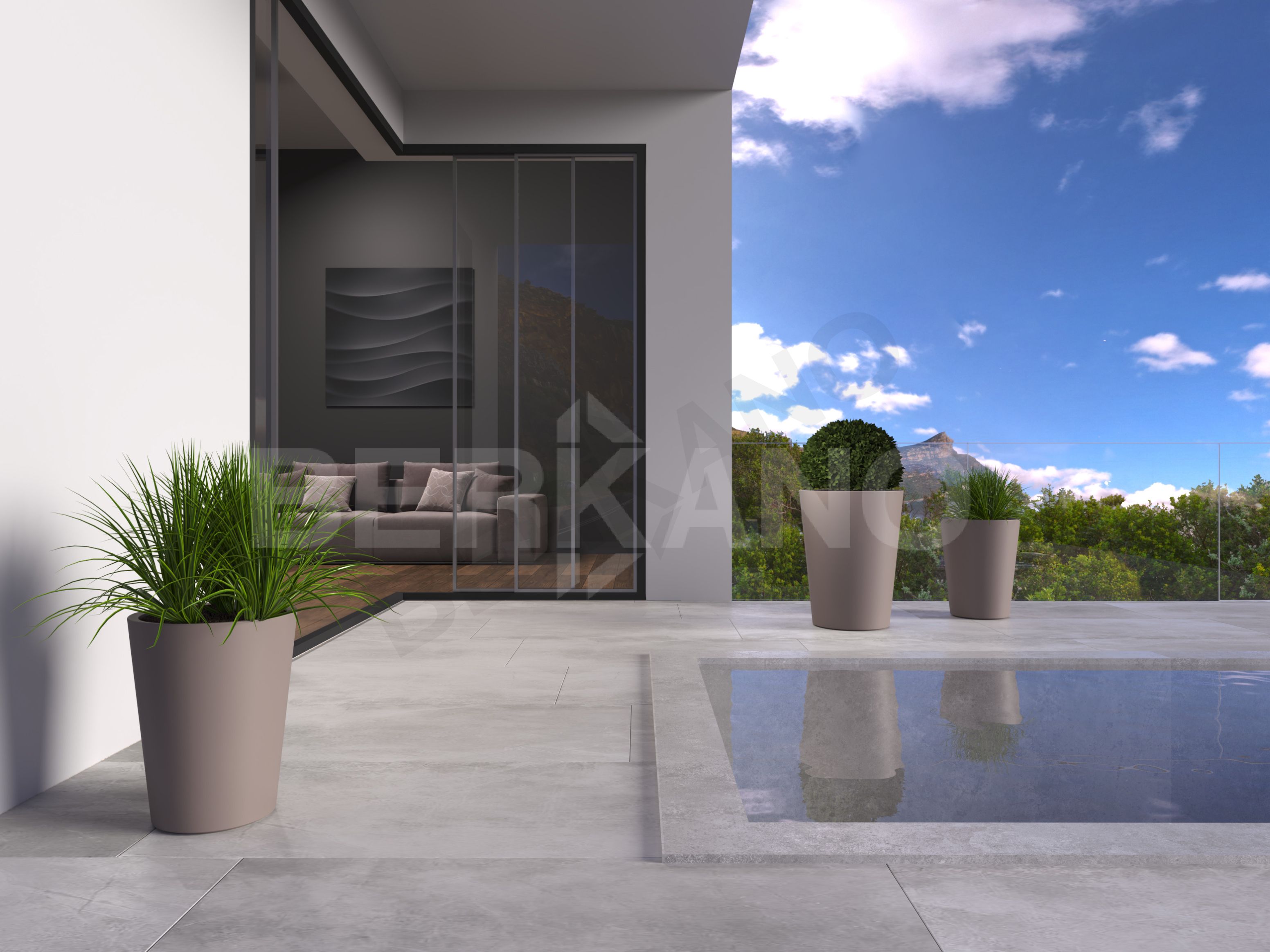 Кашпо Bloom 44 DB бежевого цвета - фото 5