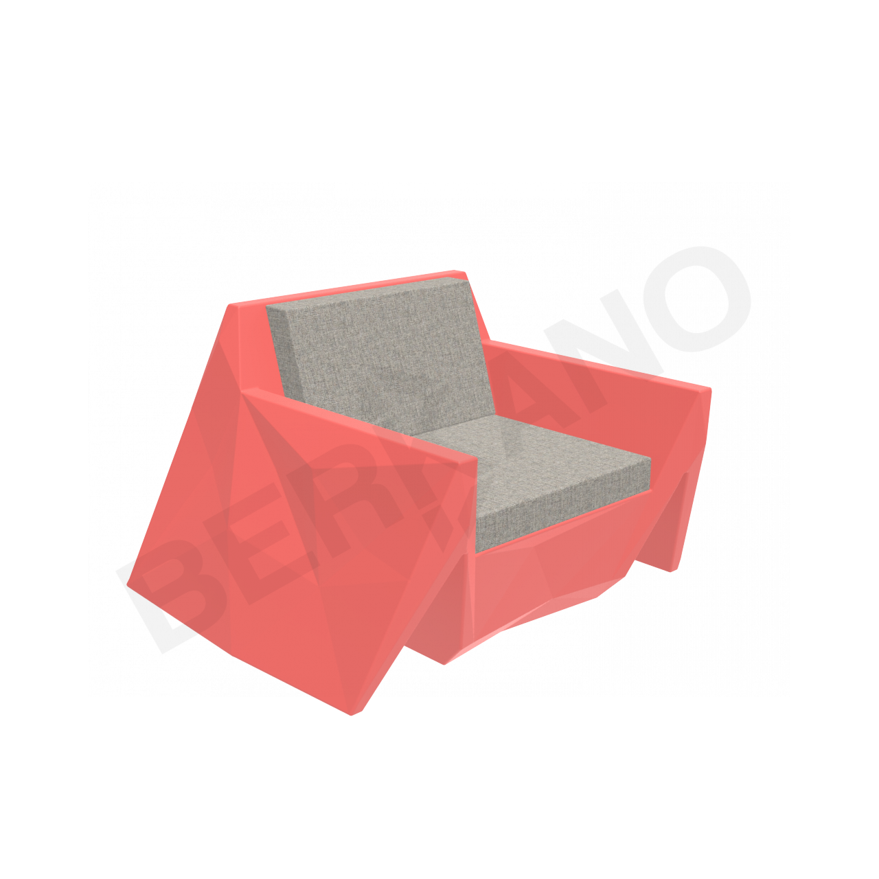 Кресло Quaro с подушками красного цвета / аксессуар Light grey - фото 1