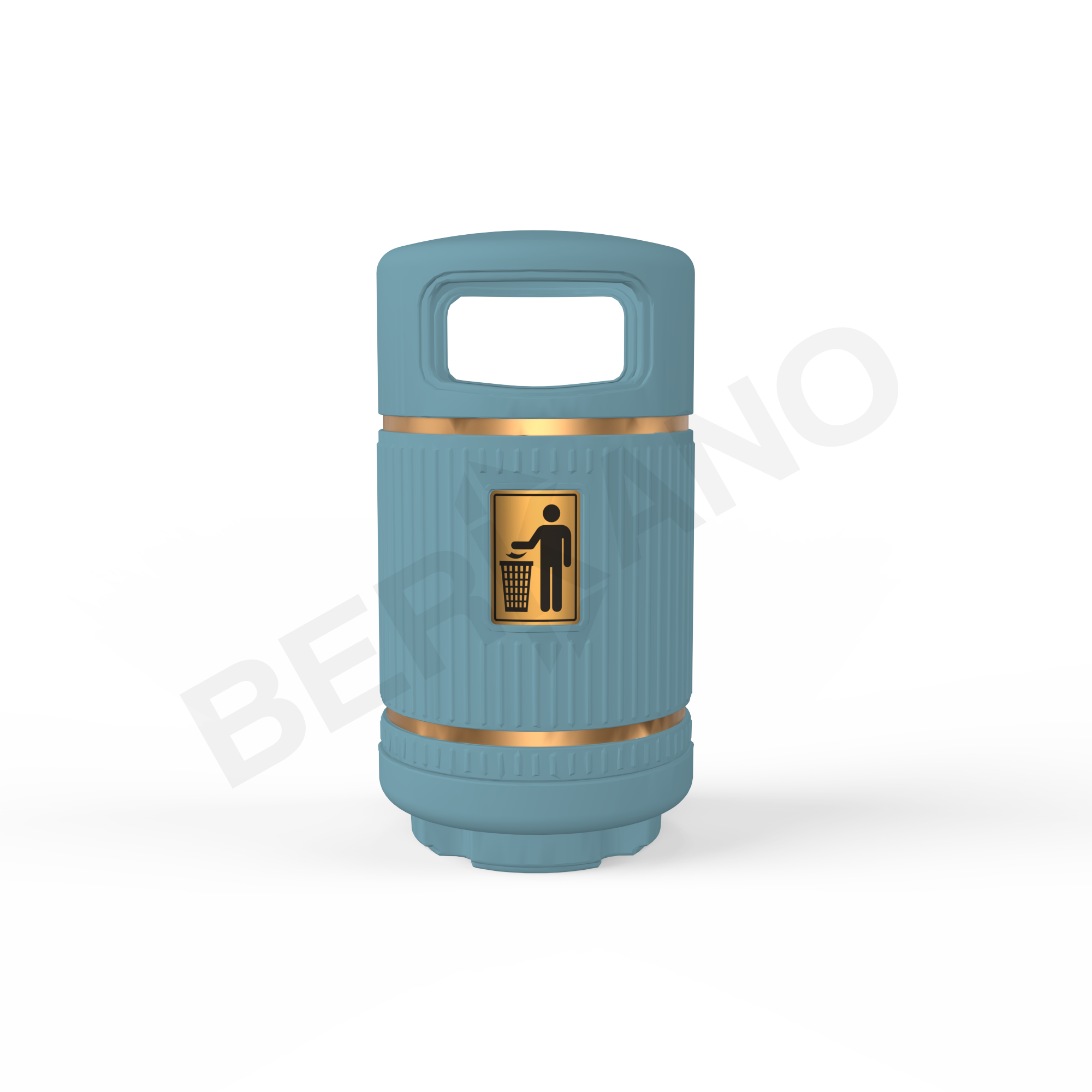 Урна круглая BERKANO бирюзового цвета - фото 1