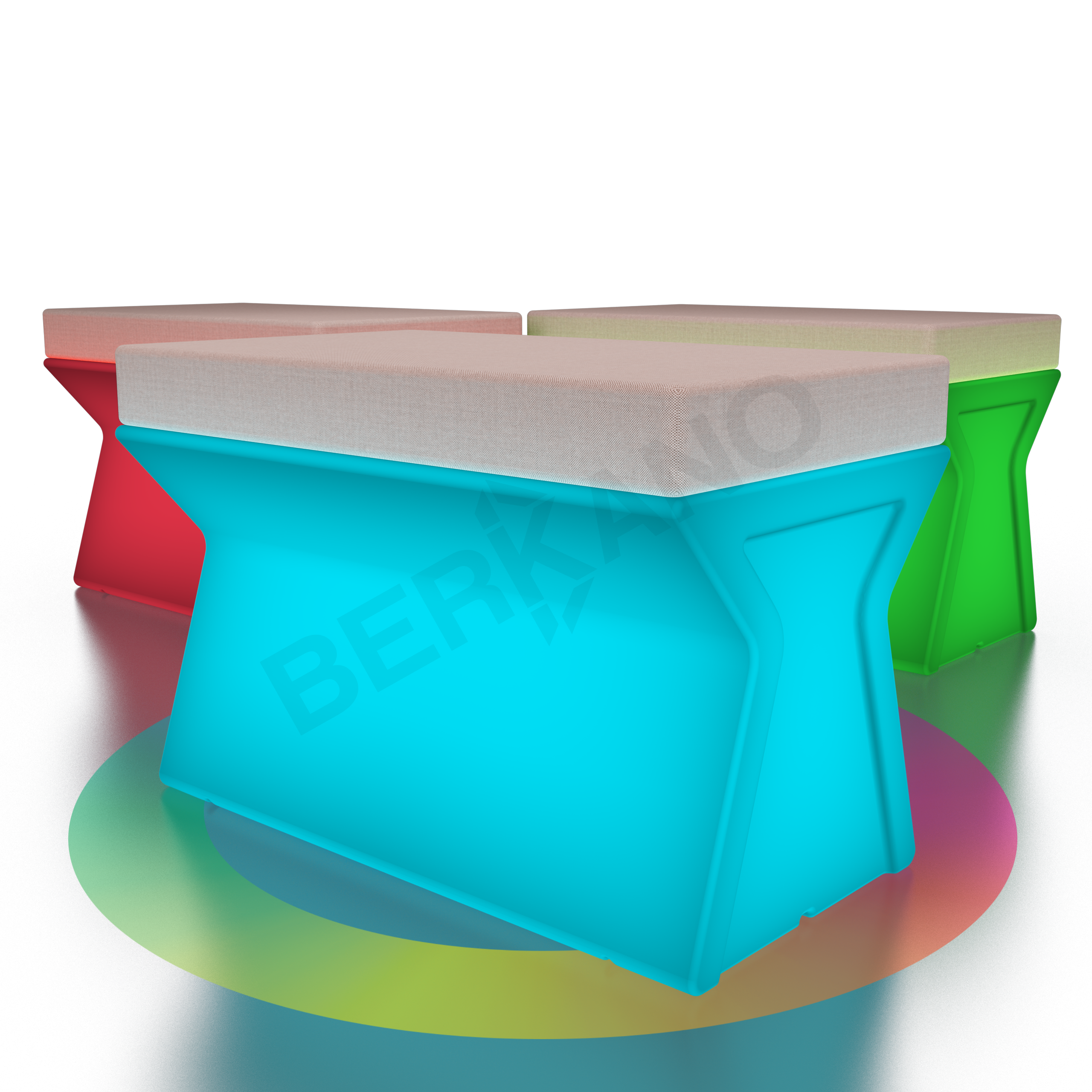 Скамейка X-seat Line Snow White RGB ACC подсветка перезаряжаемая / Cappuccino - фото 1