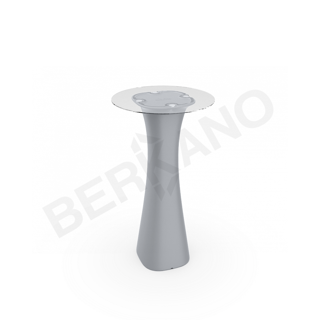 Стол барный со стеклом Grace Bar Round серого цвета - фото 1