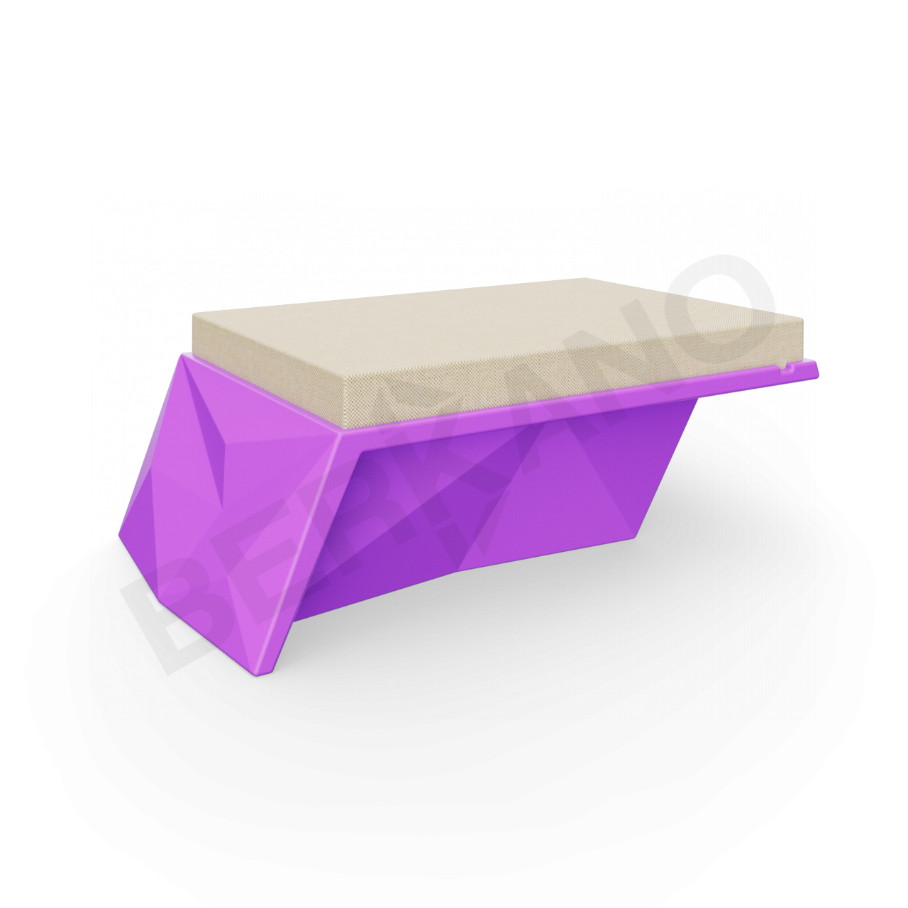 Угловой модуль Quaro с подушками сиреневого цвета / аксессуар бежевого цвета - фото 1