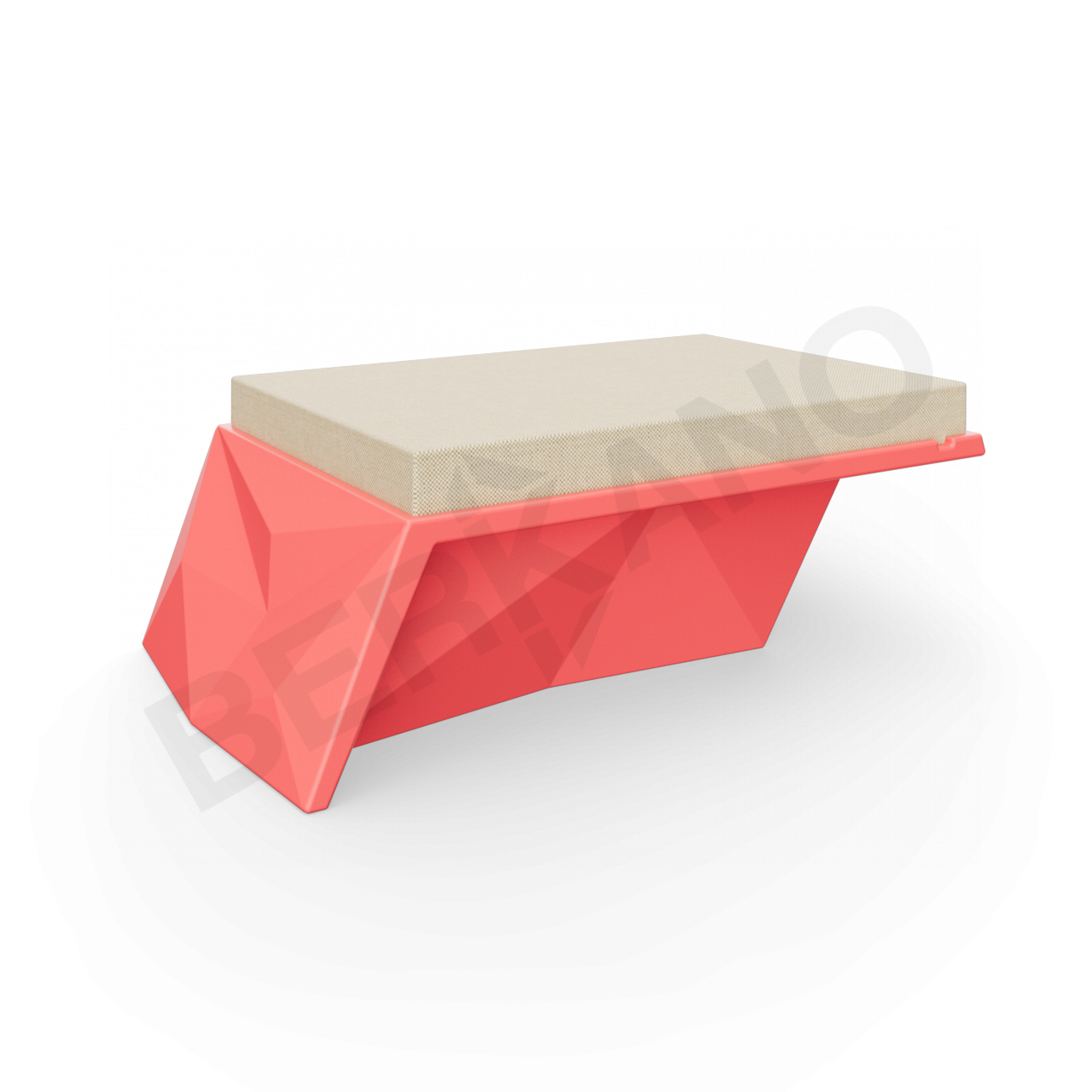 Угловой модуль Quaro с подушками красного цвета / аксессуар бежевого цвета - фото 1