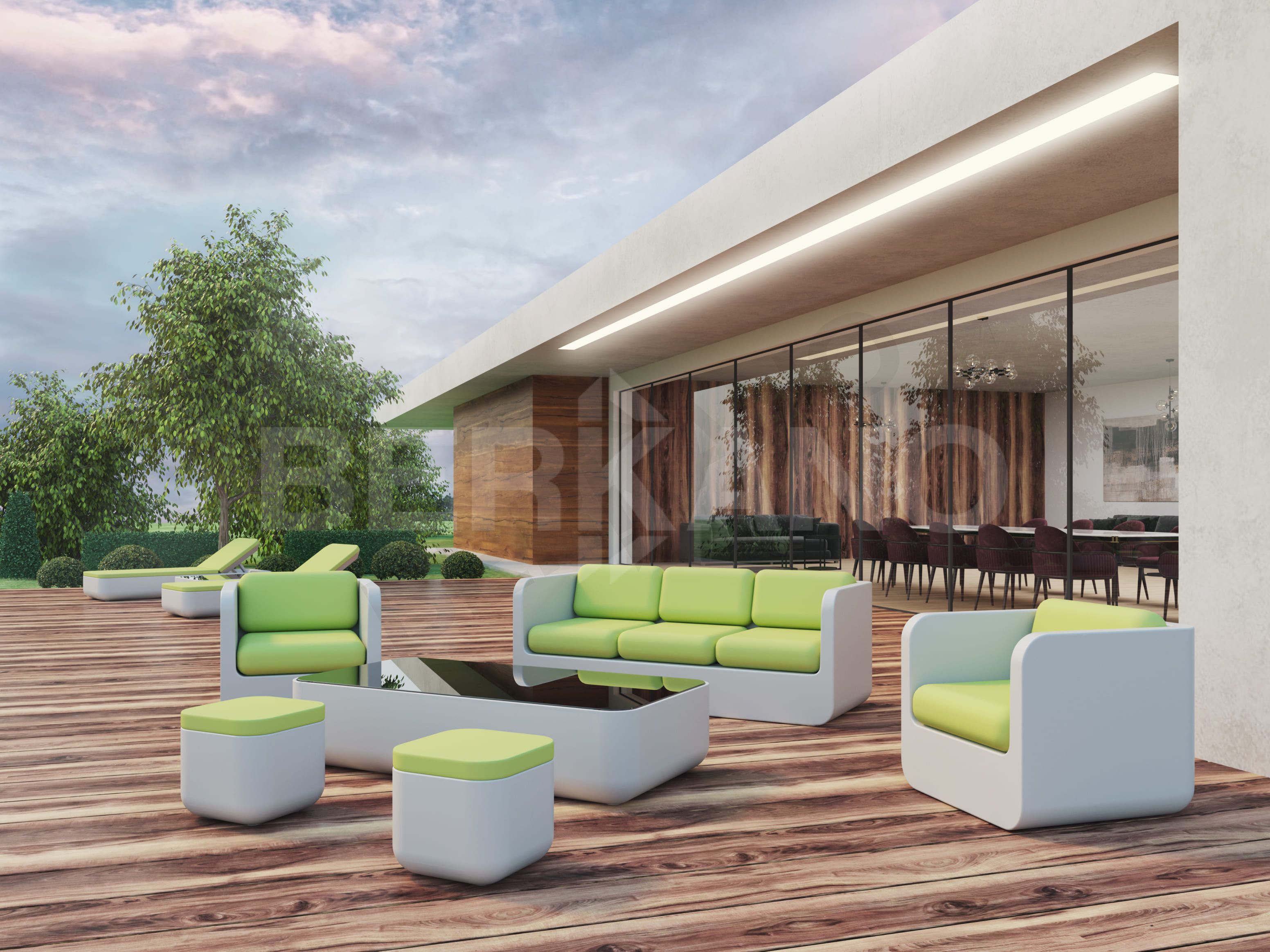 Шезлонг Grace бирюзового цвета - фото 5