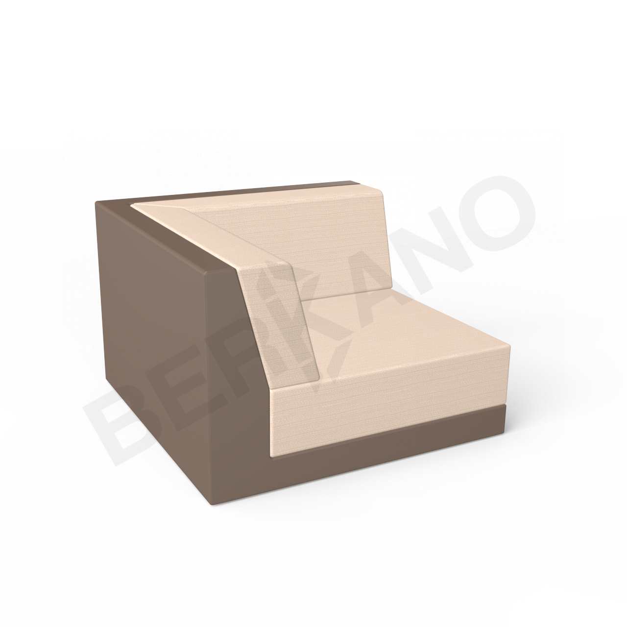 Угловой модуль Quarter modular с подушками кофейного цвета / аксессуар Milk - фото 1