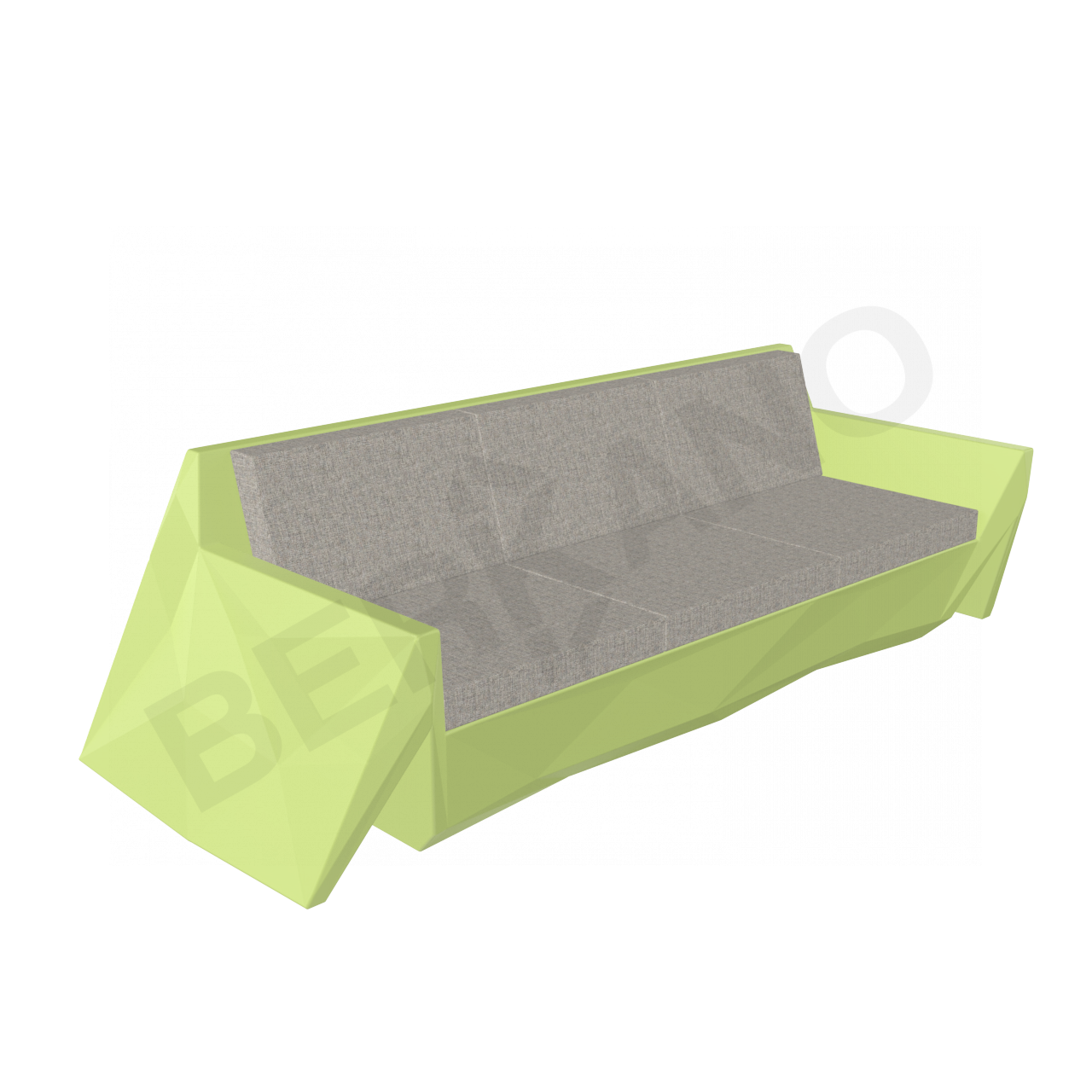 Диван Quaro с подушками зеленого цвета / аксессуар Light grey - фото 1