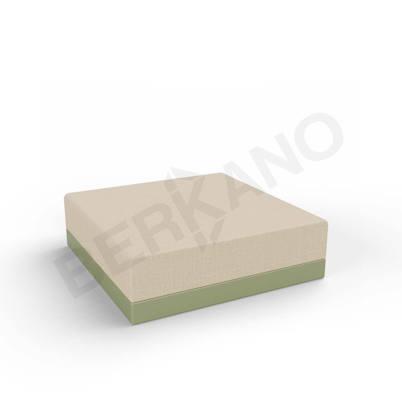 Пуф Quarter modular с подушками темно-зеленого цвета / аксессуар бежевого цвета - фото 1