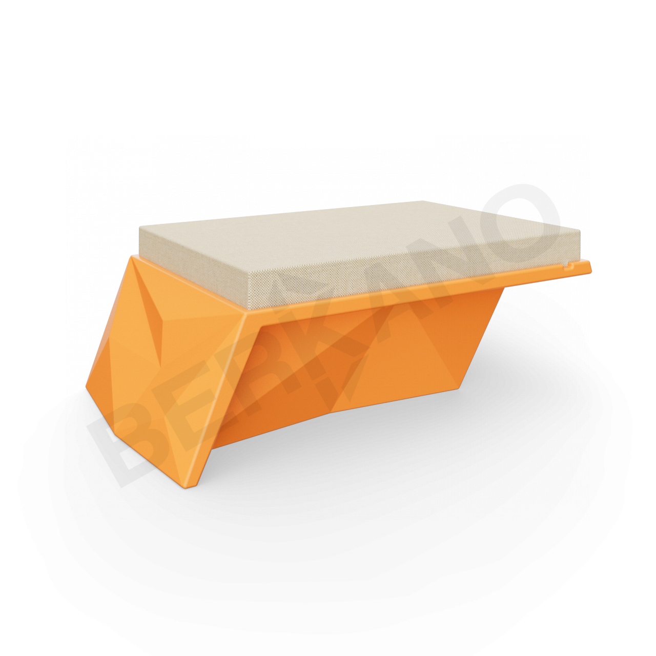 Угловой модуль Quaro с подушками оранжевого цвета / аксессуар бежевого цвета - фото 1