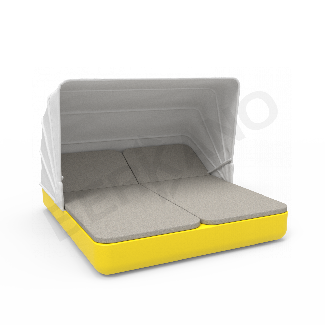 Шезлонг Grace Double Canopy с подушками желтого цвета / аксессуар Light grey - фото 1